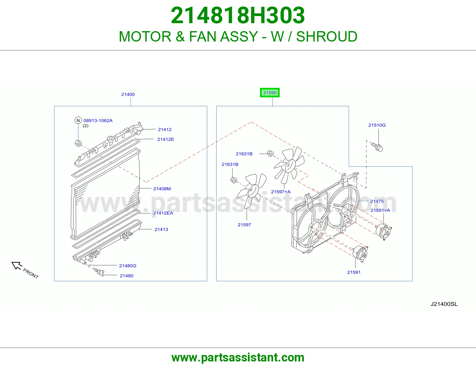MOTOR & FAN ASSY - W / SHROUD