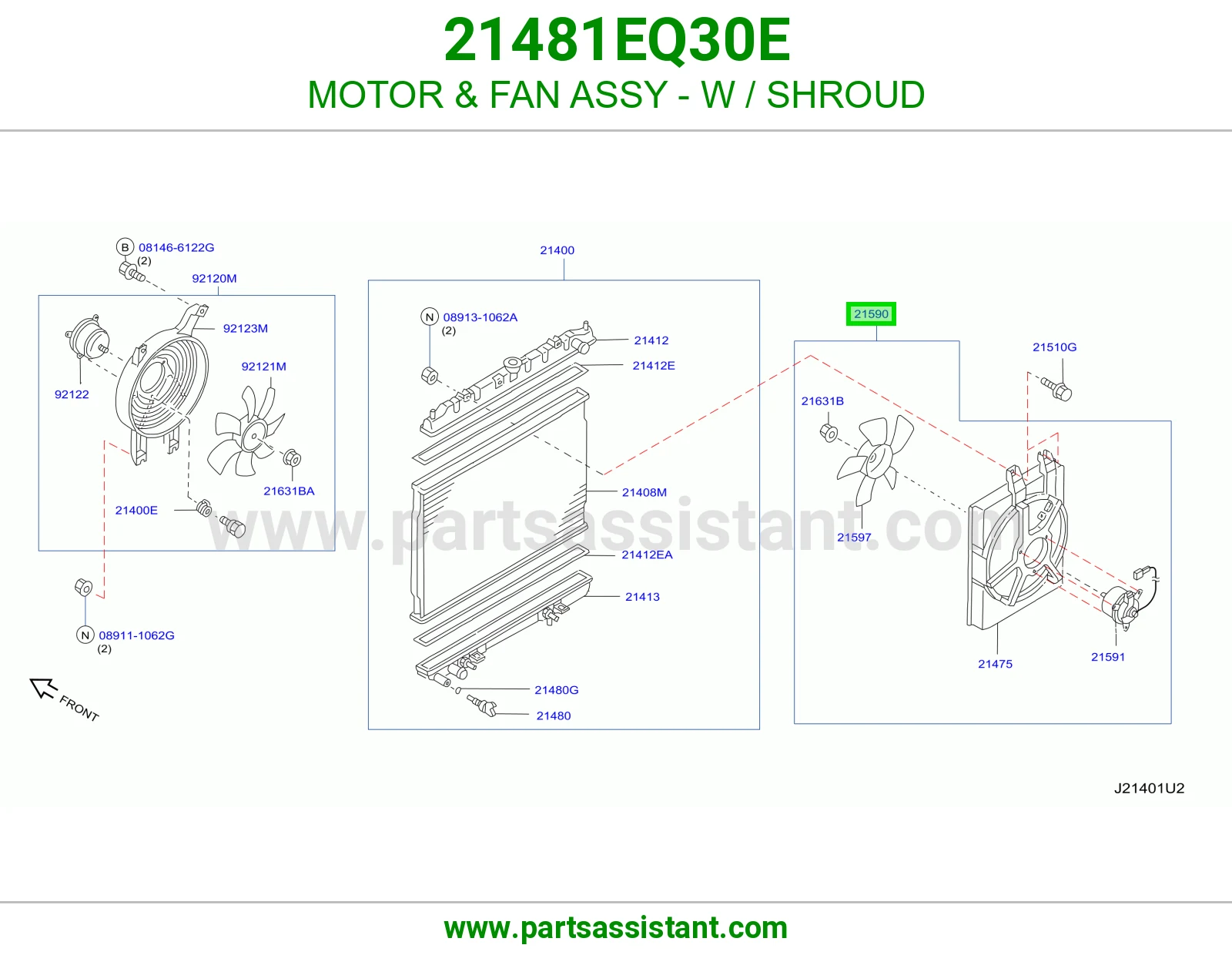 MOTOR & FAN ASSY - W / SHROUD