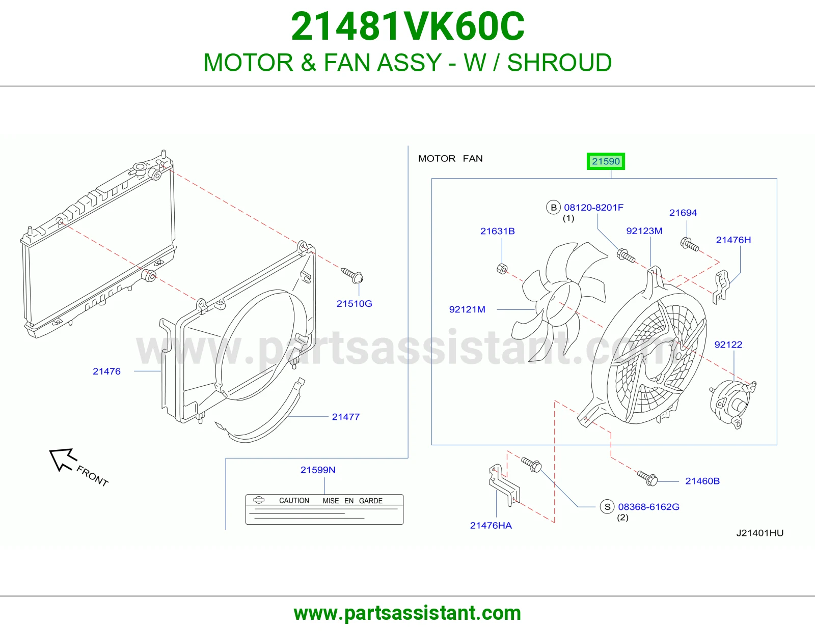 MOTOR & FAN ASSY - W / SHROUD