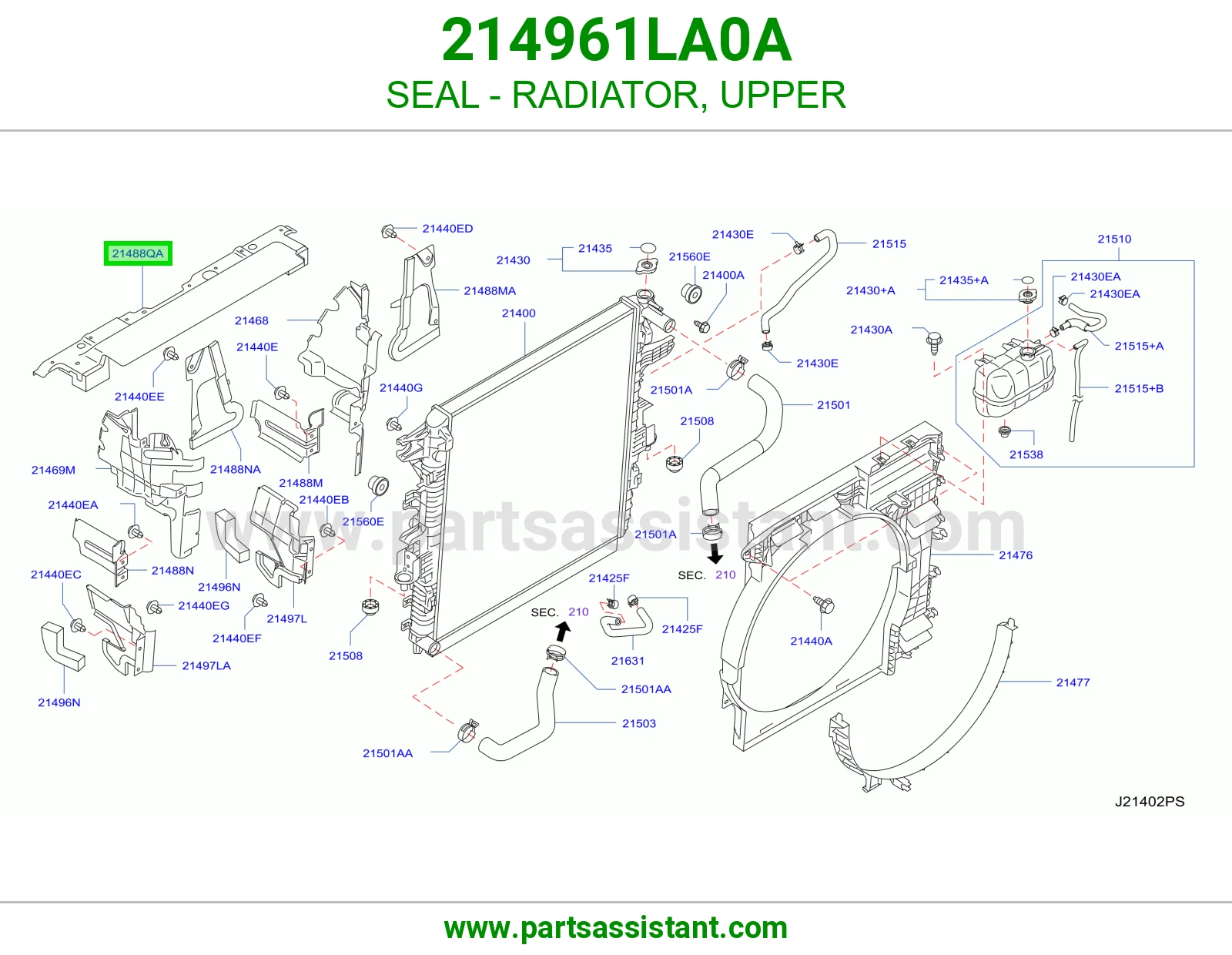 SEAL - RADIATOR, UPPER