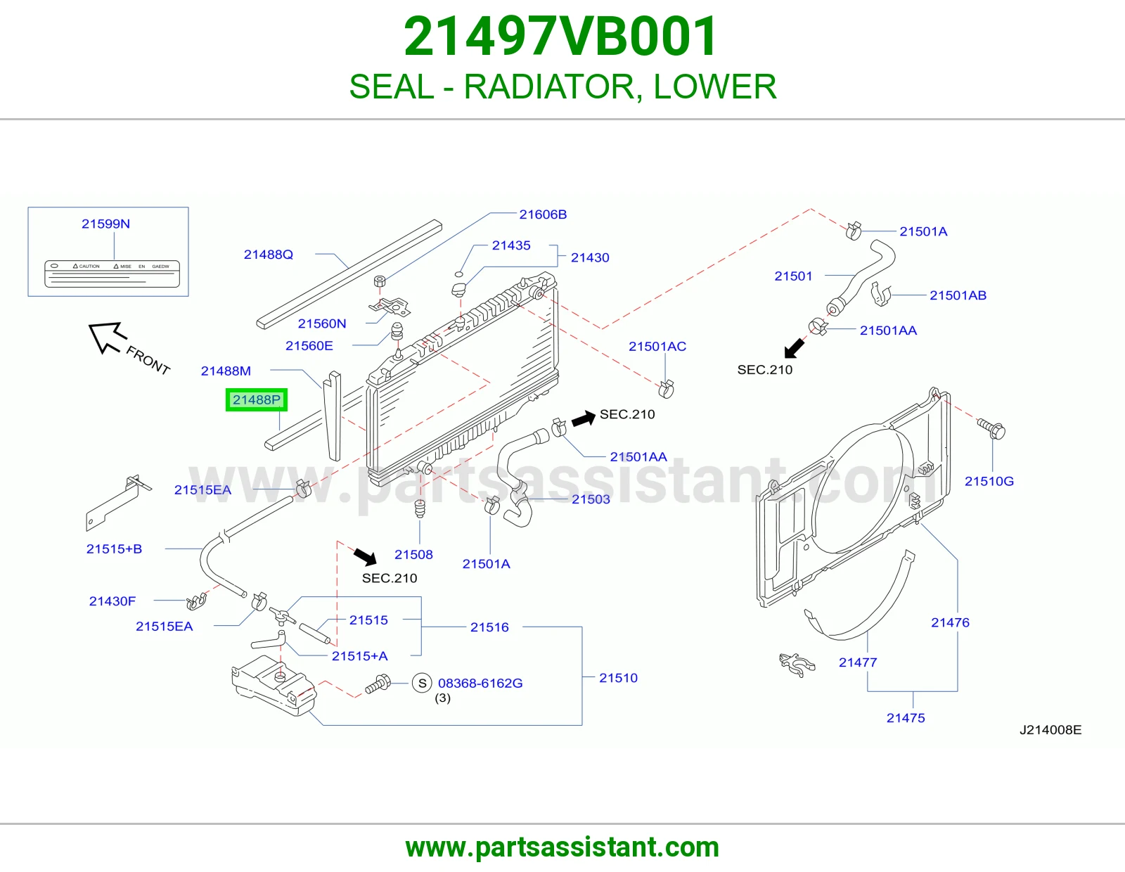 SEAL - RADIATOR, LOWER