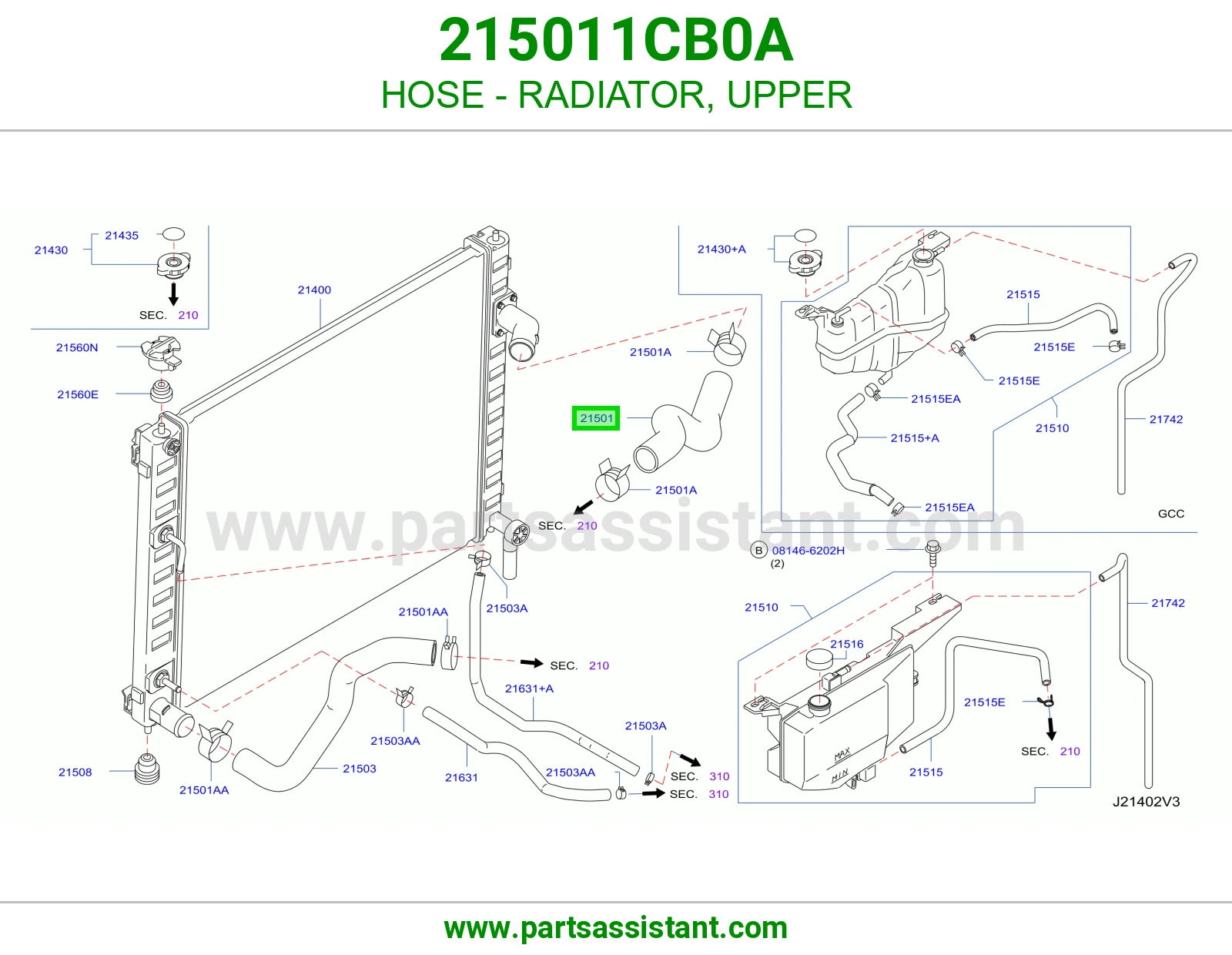 HOSE - RADIATOR, UPPER