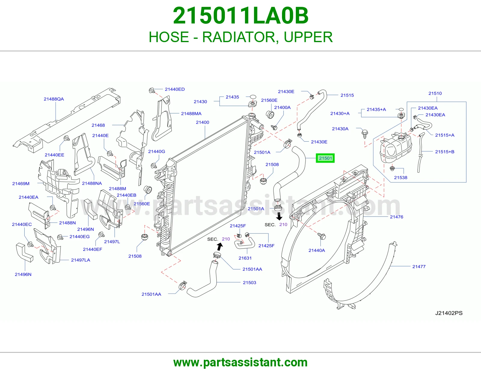 HOSE - RADIATOR, UPPER