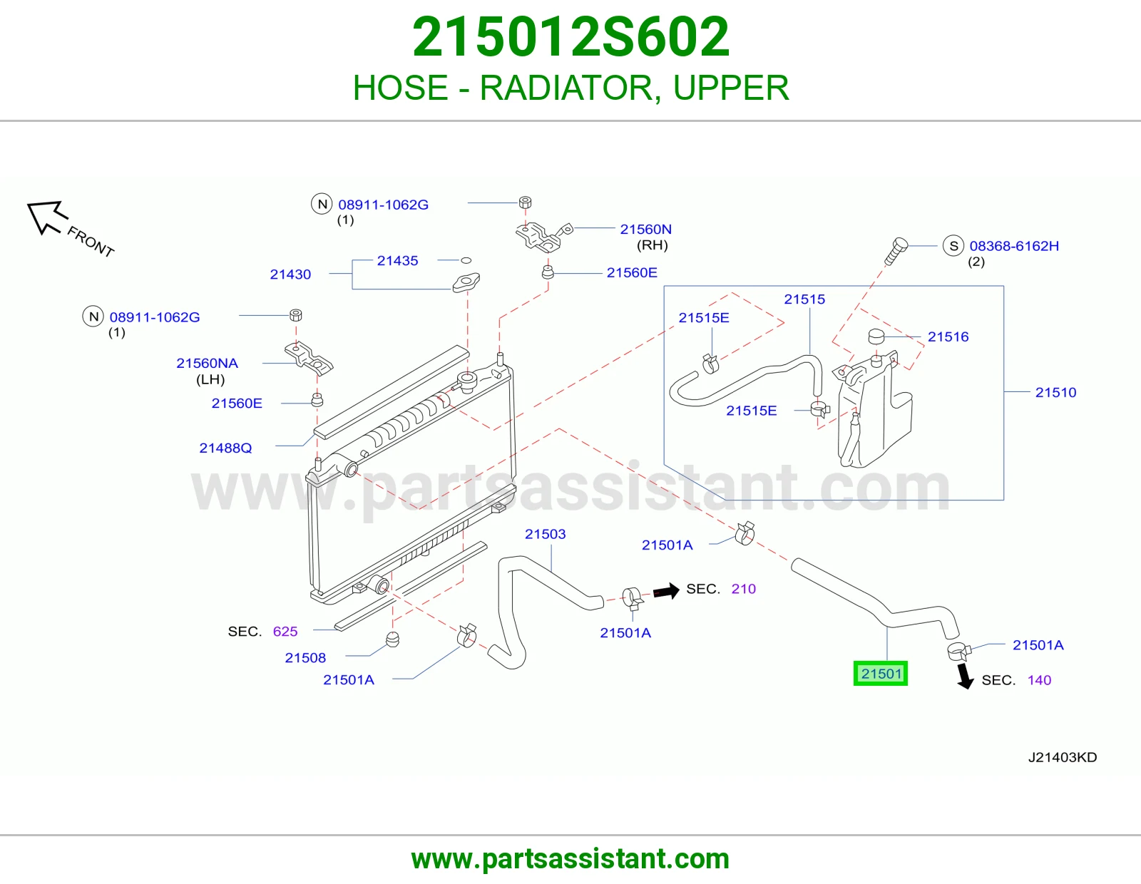 HOSE - RADIATOR, UPPER