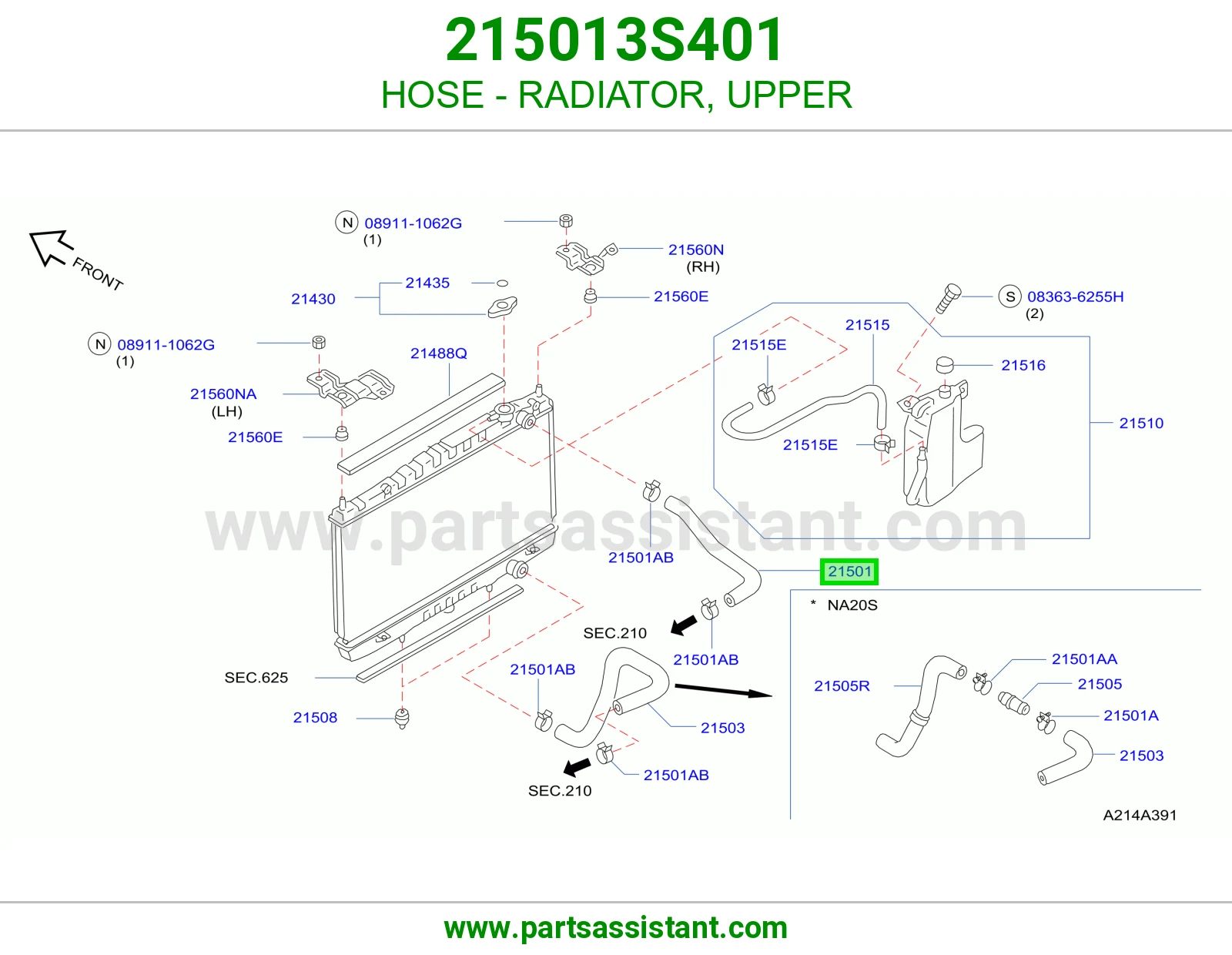 HOSE - RADIATOR, UPPER