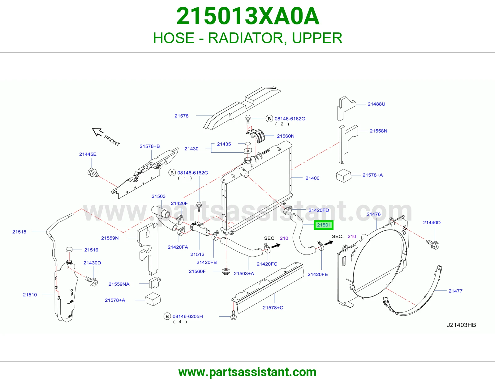 HOSE - RADIATOR, UPPER