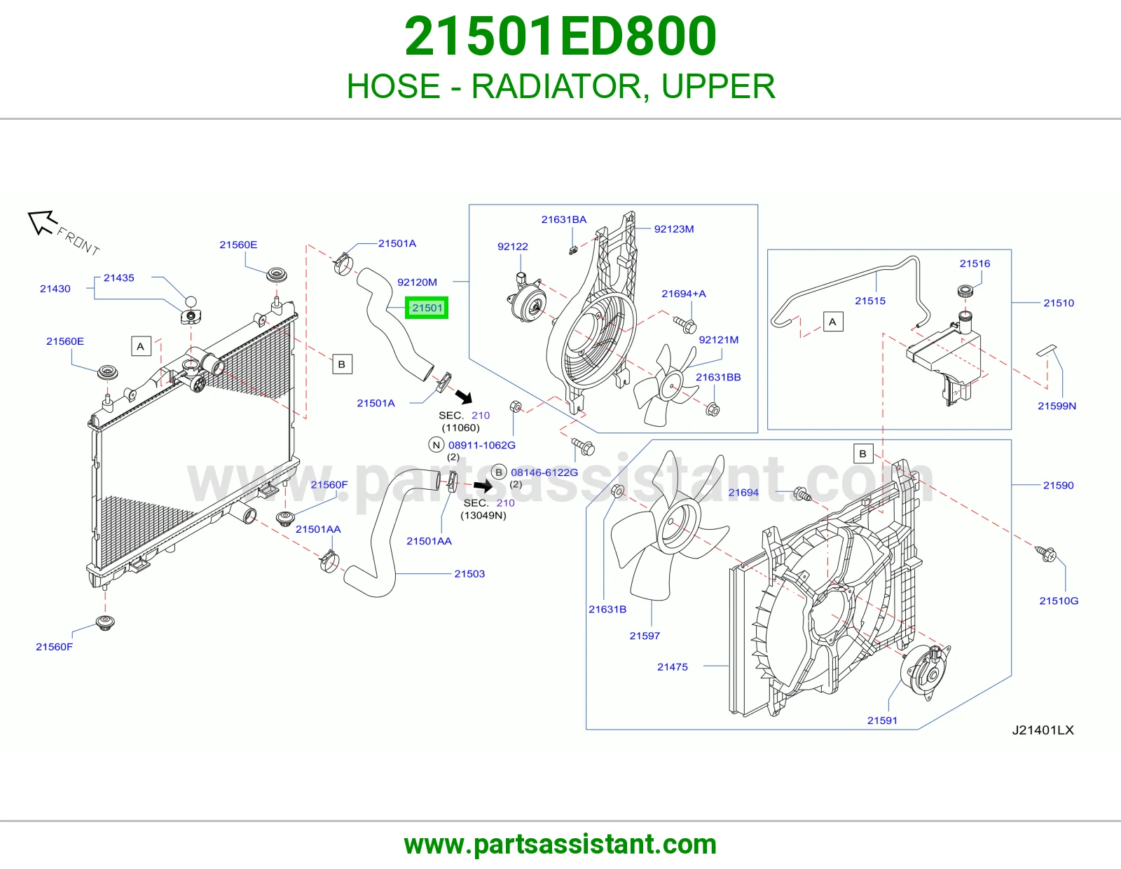 HOSE - RADIATOR, UPPER