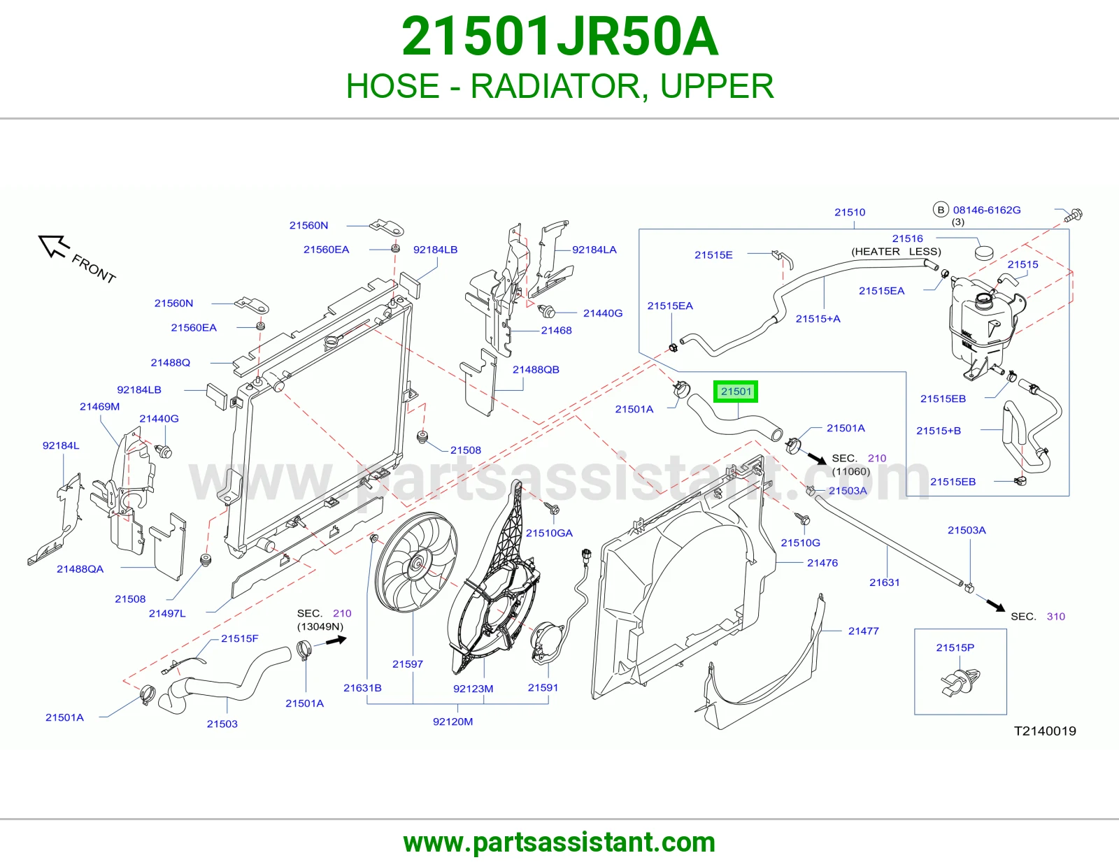 HOSE - RADIATOR, UPPER