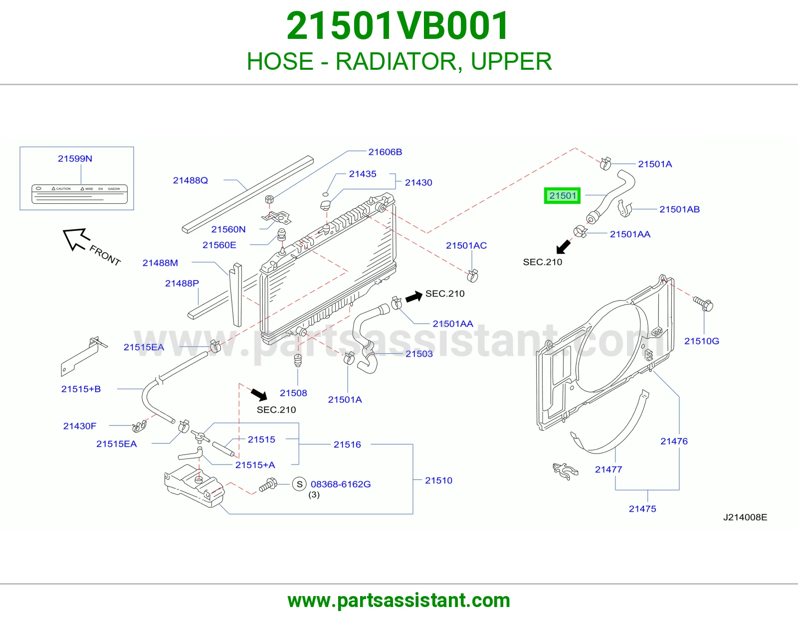 HOSE - RADIATOR, UPPER