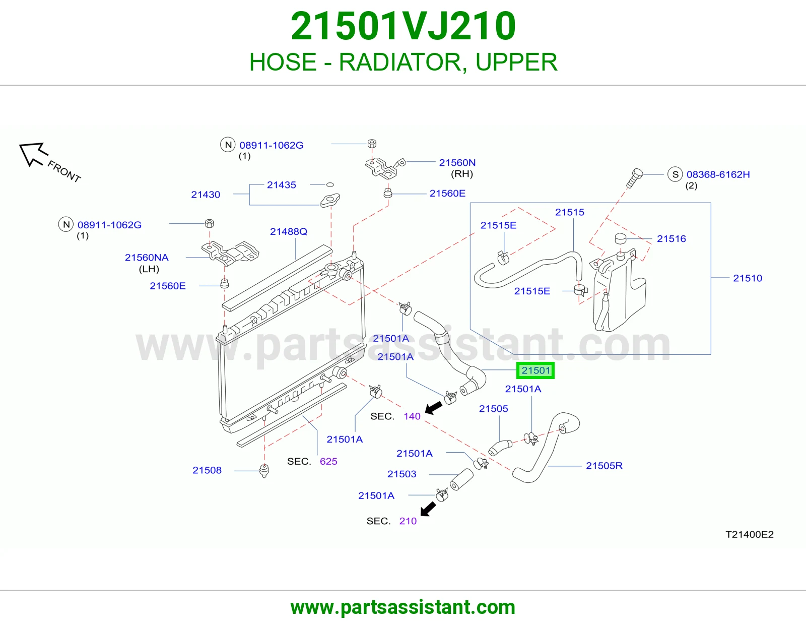 HOSE - RADIATOR, UPPER