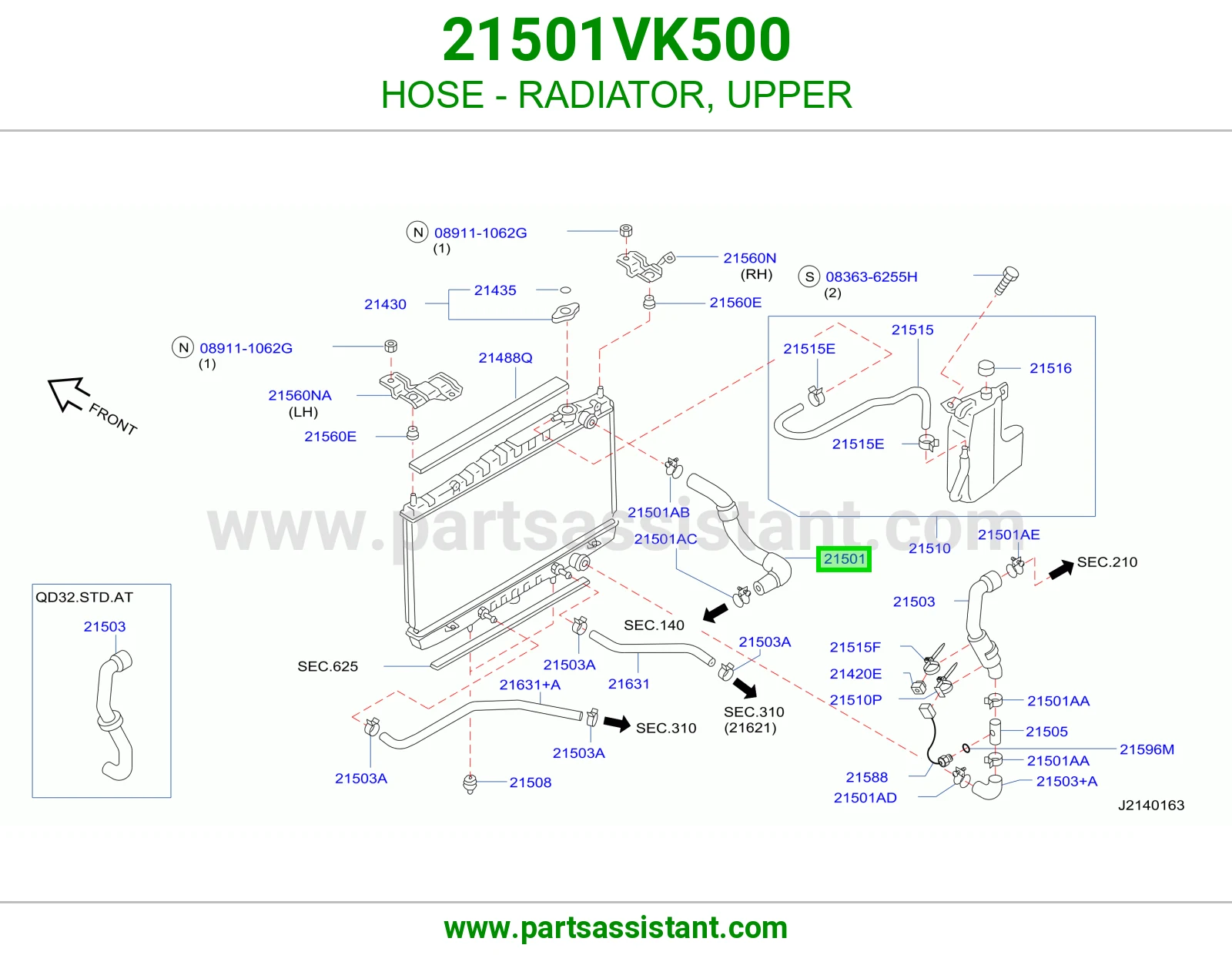 HOSE - RADIATOR, UPPER