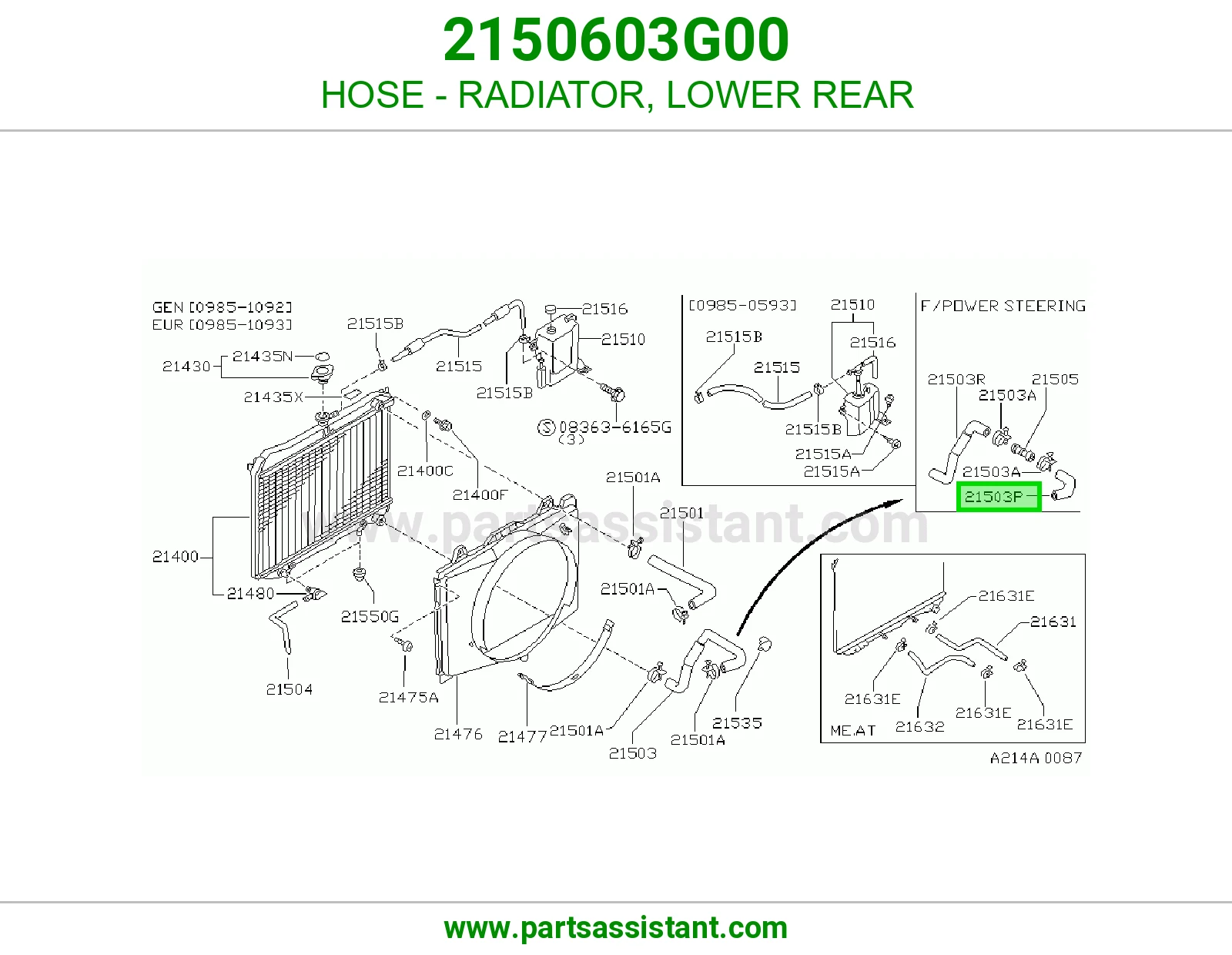 HOSE - RADIATOR, LOWER REAR