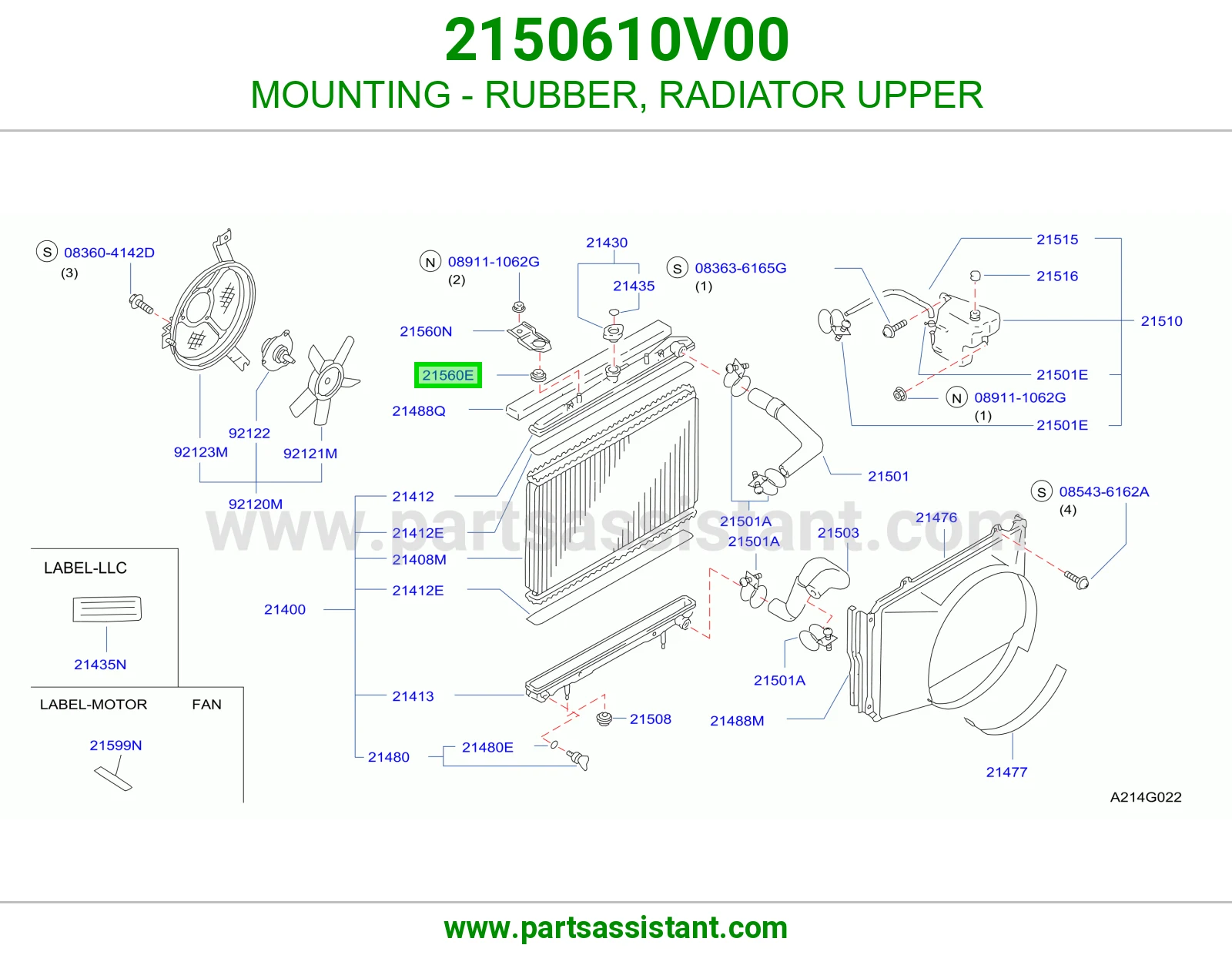 MOUNTING - RUBBER, RADIATOR UPPER