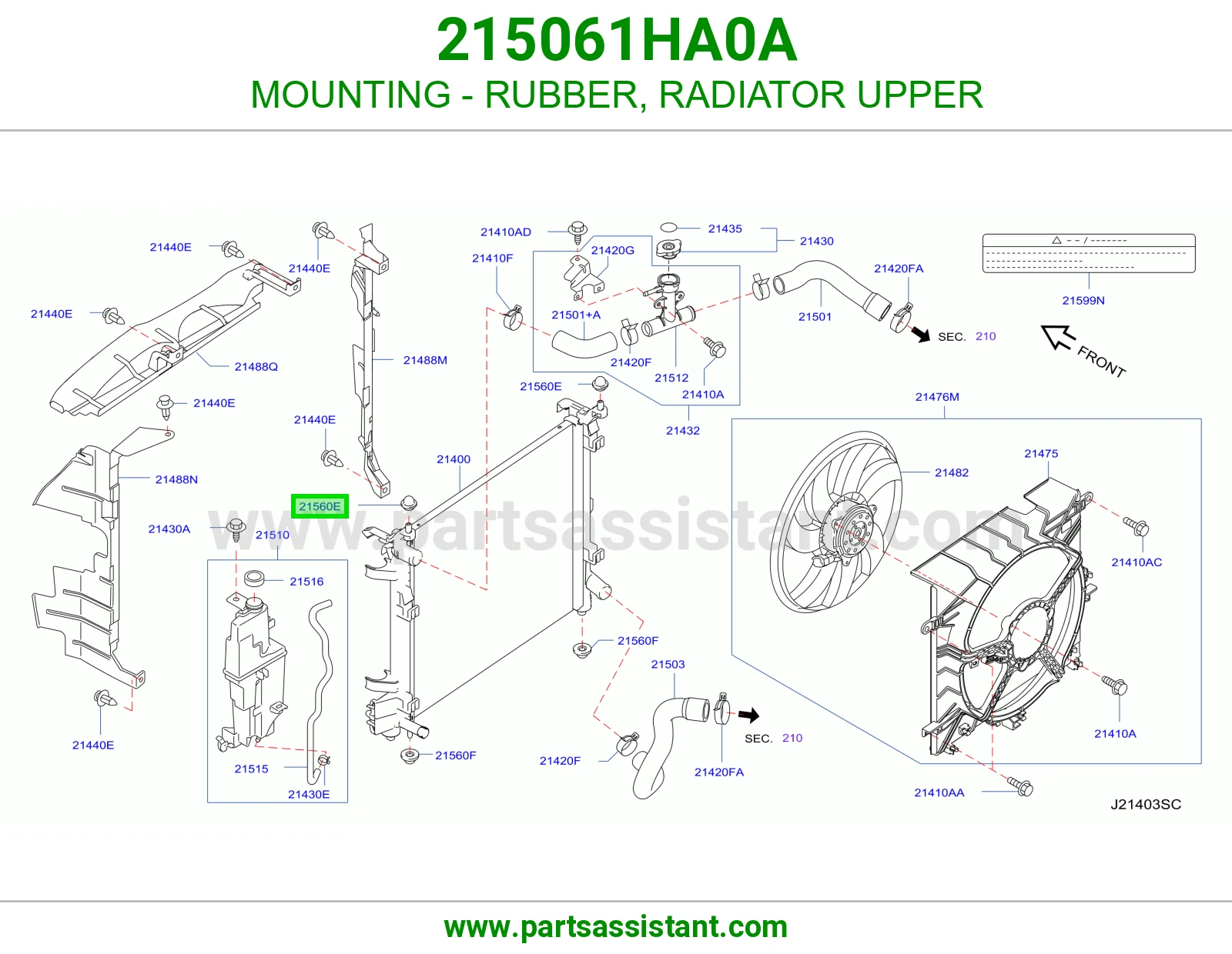 MOUNTING - RUBBER, RADIATOR UPPER