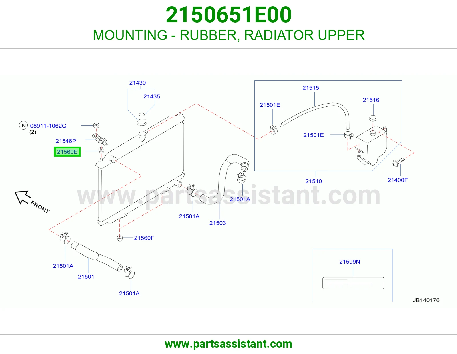 MOUNTING - RUBBER, RADIATOR UPPER