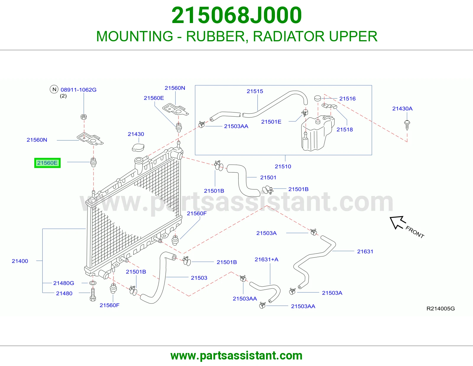 MOUNTING - RUBBER, RADIATOR UPPER