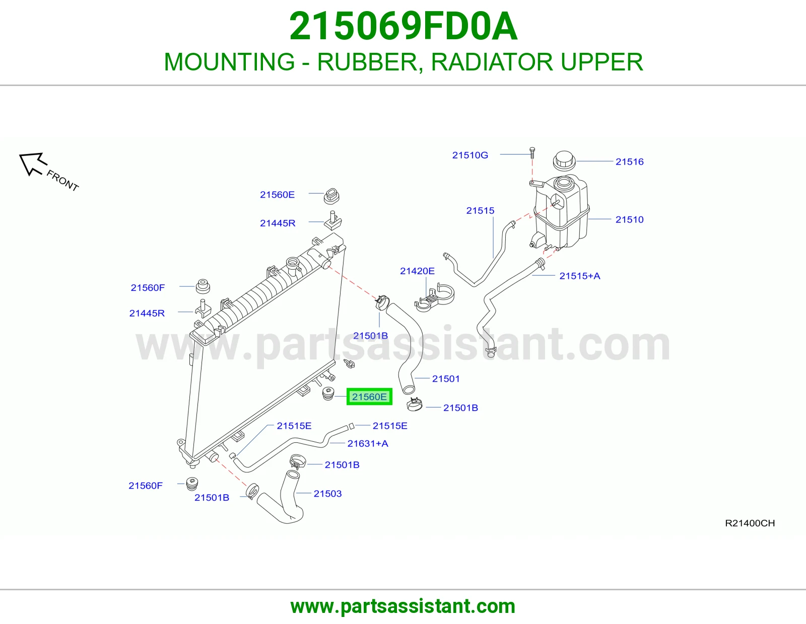 MOUNTING - RUBBER, RADIATOR UPPER