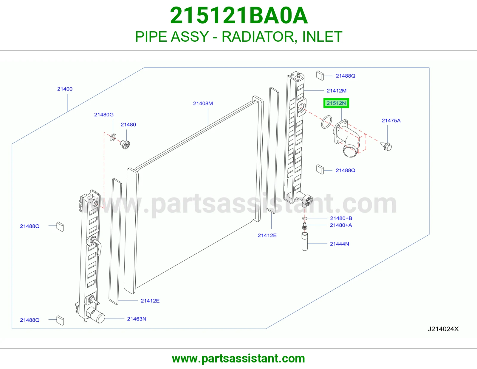 PIPE ASSY - RADIATOR, INLET