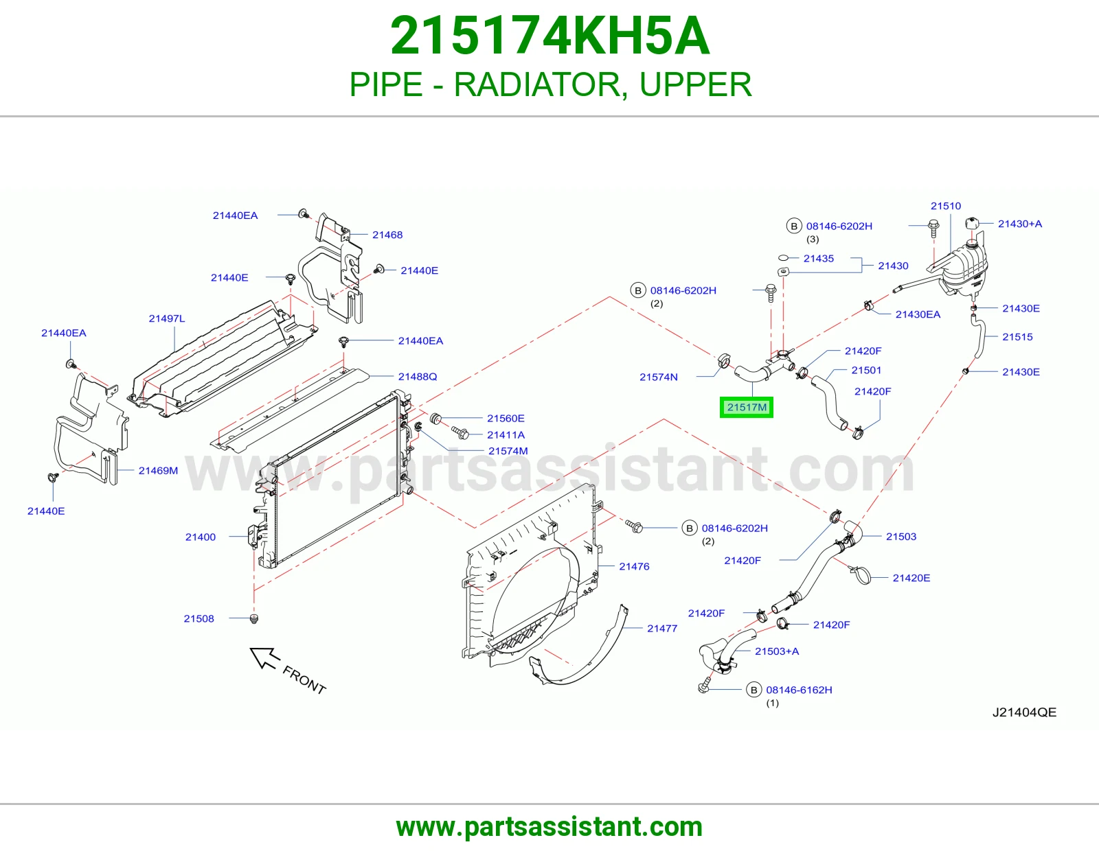 PIPE - RADIATOR, UPPER