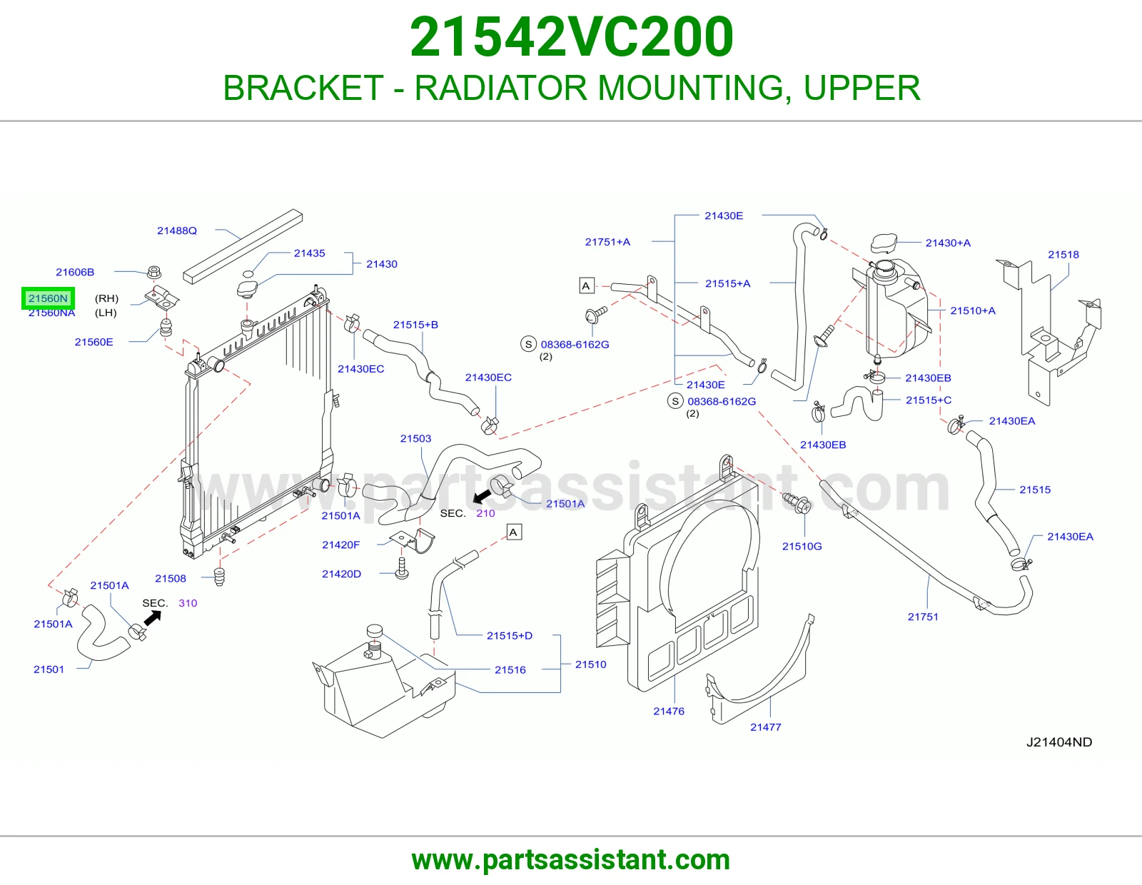 BRACKET - RADIATOR MOUNTING, UPPER