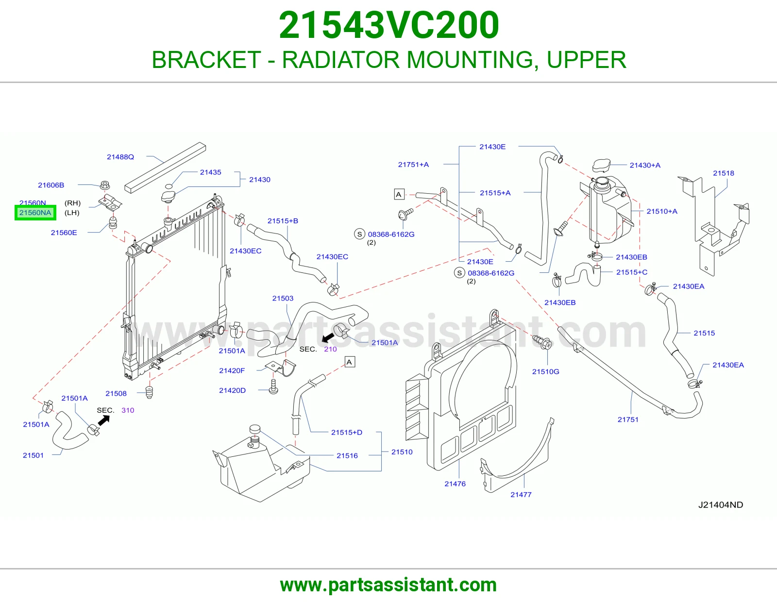 BRACKET - RADIATOR MOUNTING, UPPER