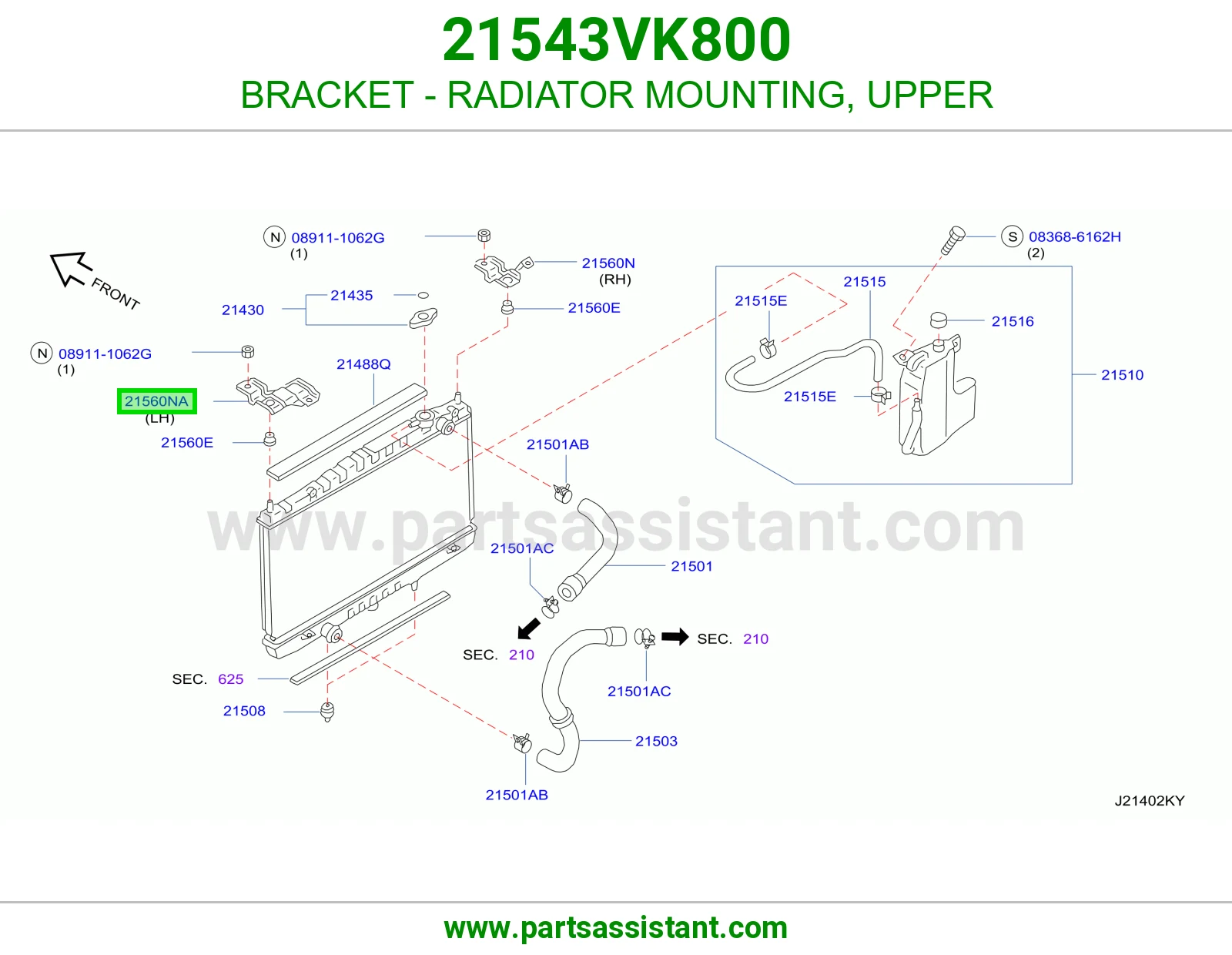 BRACKET - RADIATOR MOUNTING, UPPER
