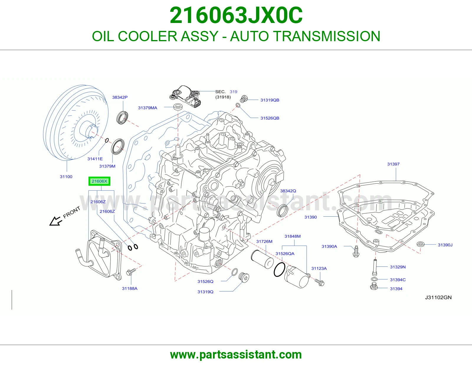 OIL COOLER ASSY - AUTO TRANSMISSION