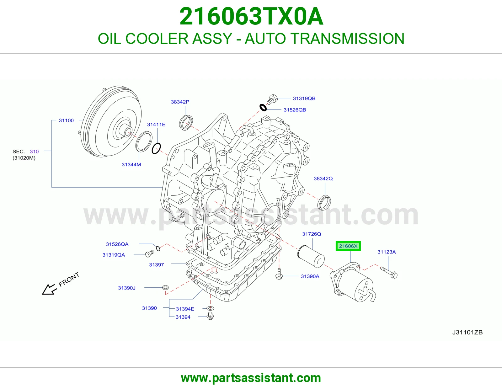 OIL COOLER ASSY - AUTO TRANSMISSION