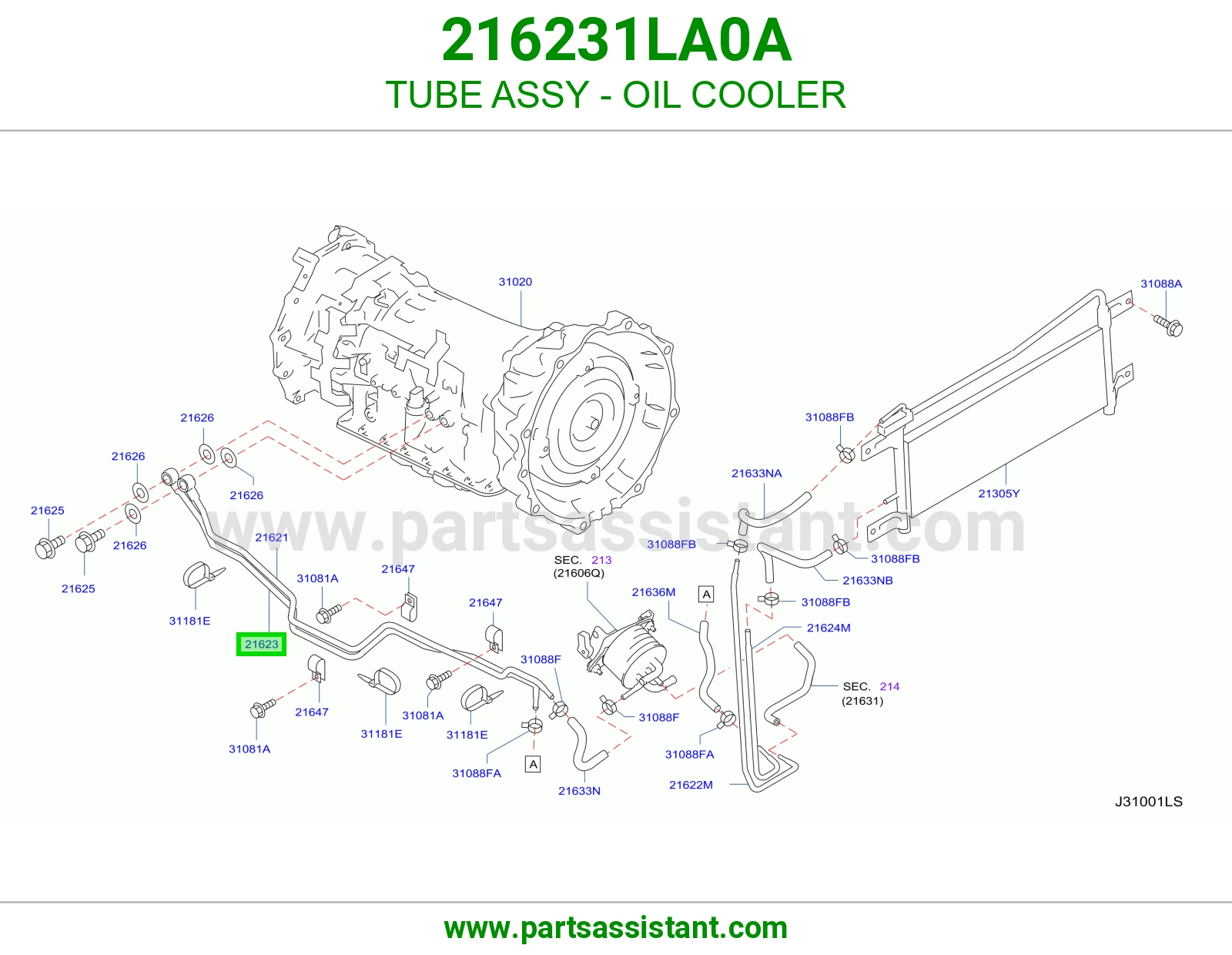 TUBE ASSY - OIL COOLER