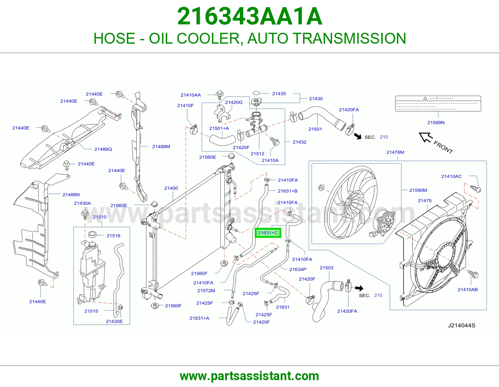 HOSE - OIL COOLER, AUTO TRANSMISSION