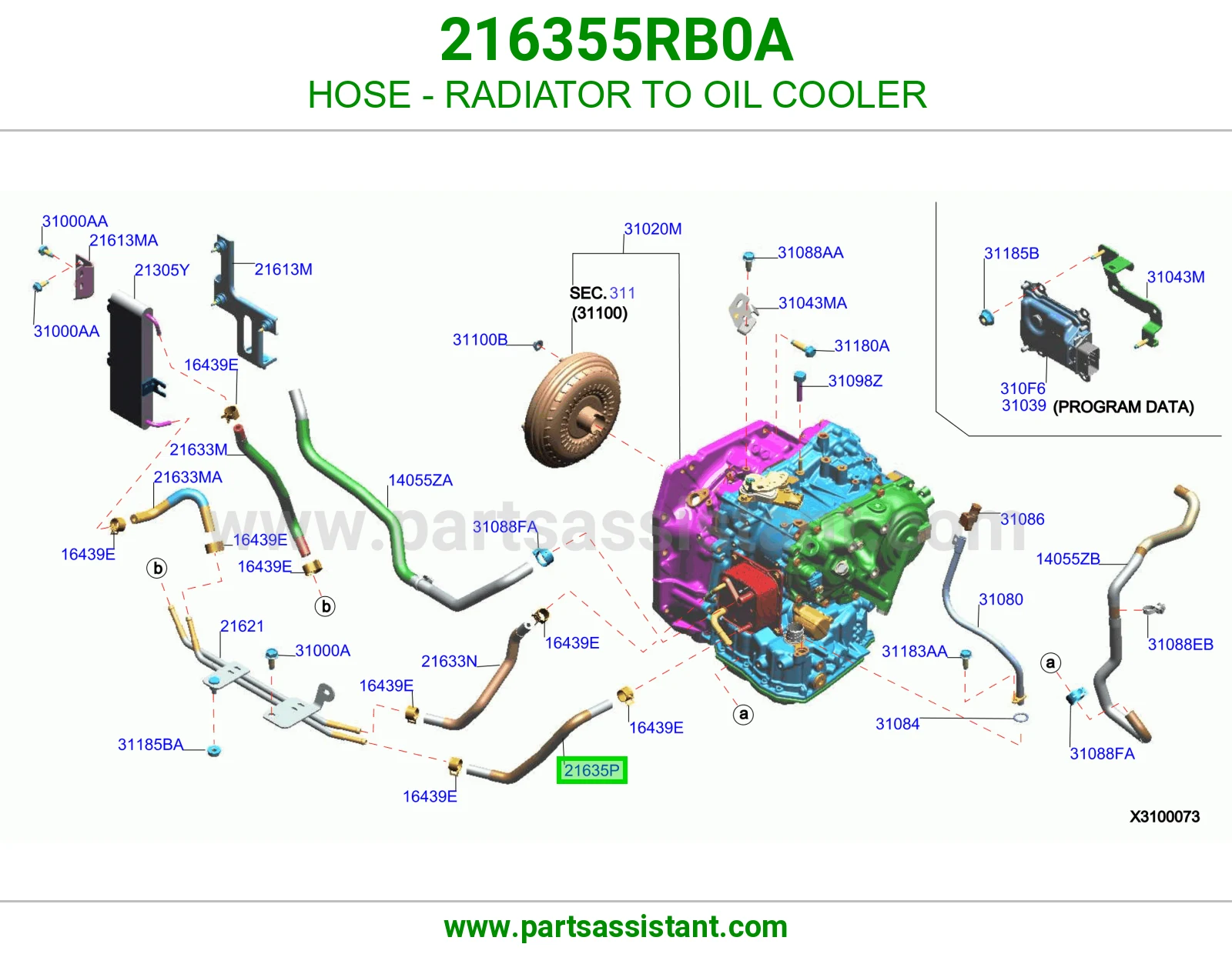 HOSE - RADIATOR TO OIL COOLER