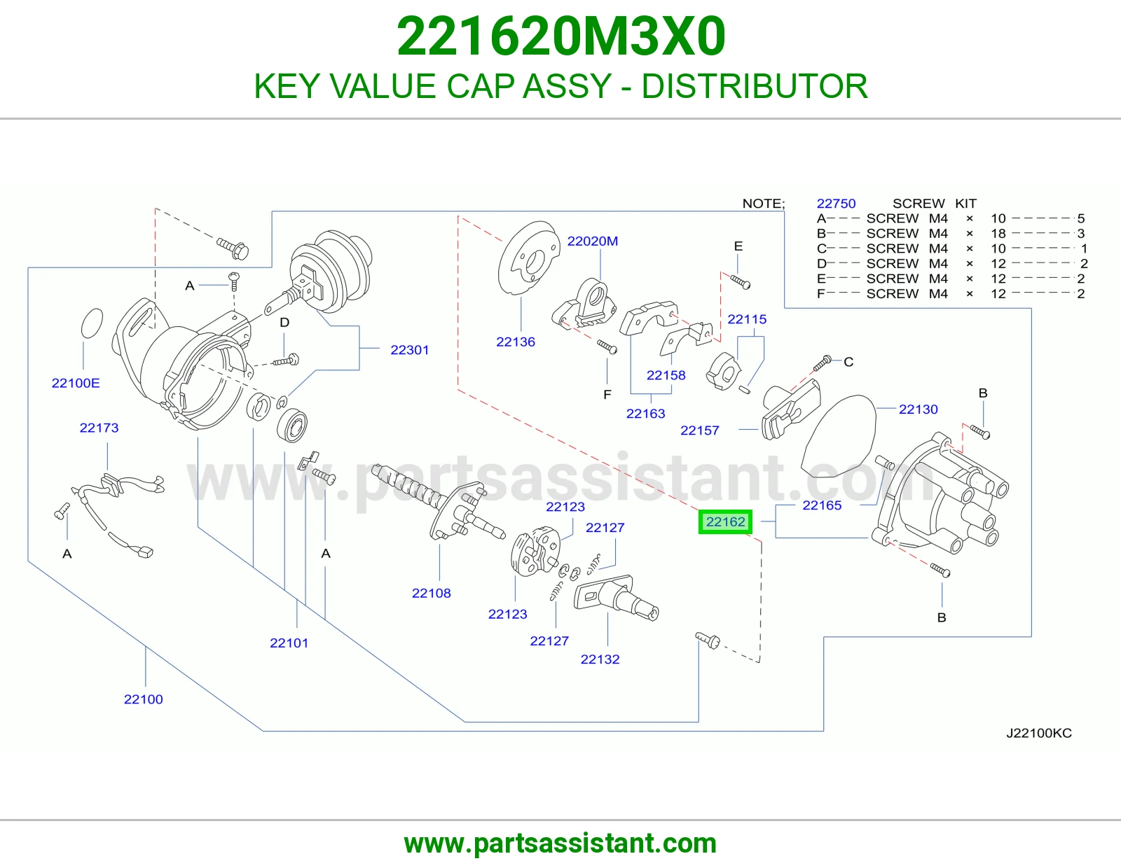 KEY VALUE CAP ASSY - DISTRIBUTOR