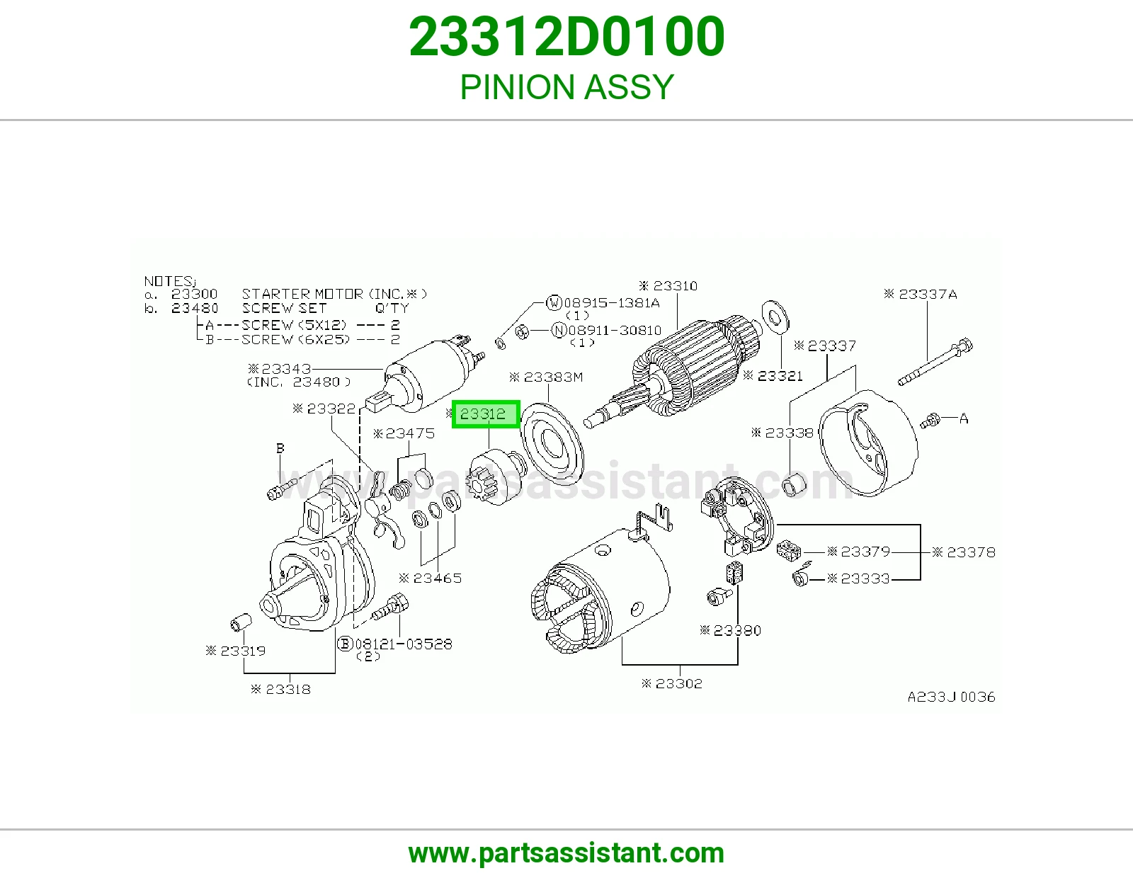 PINION ASSY