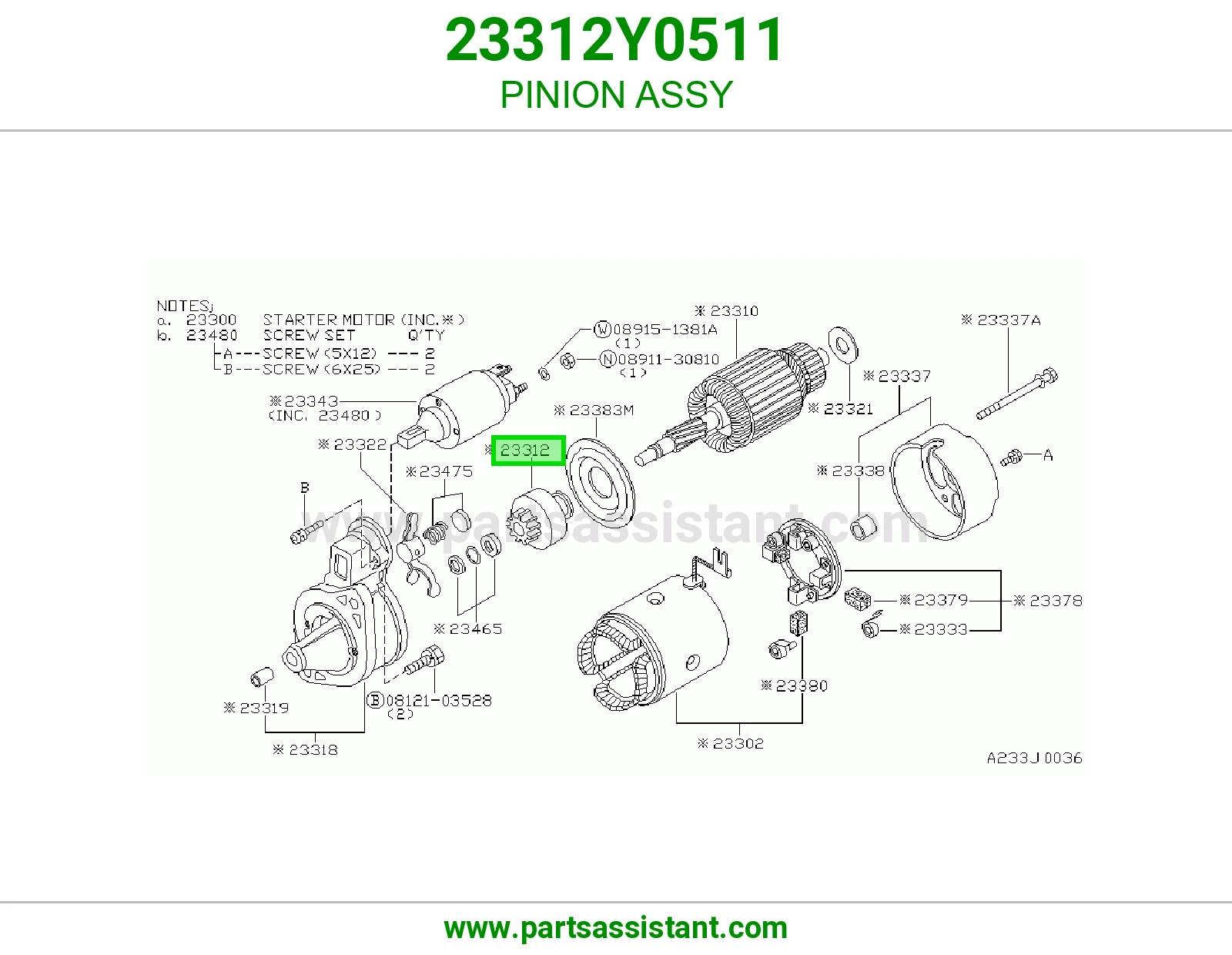 PINION ASSY