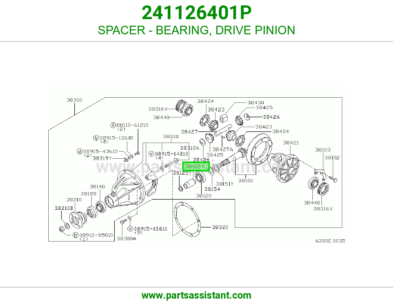 SPACER - BEARING, DRIVE PINION