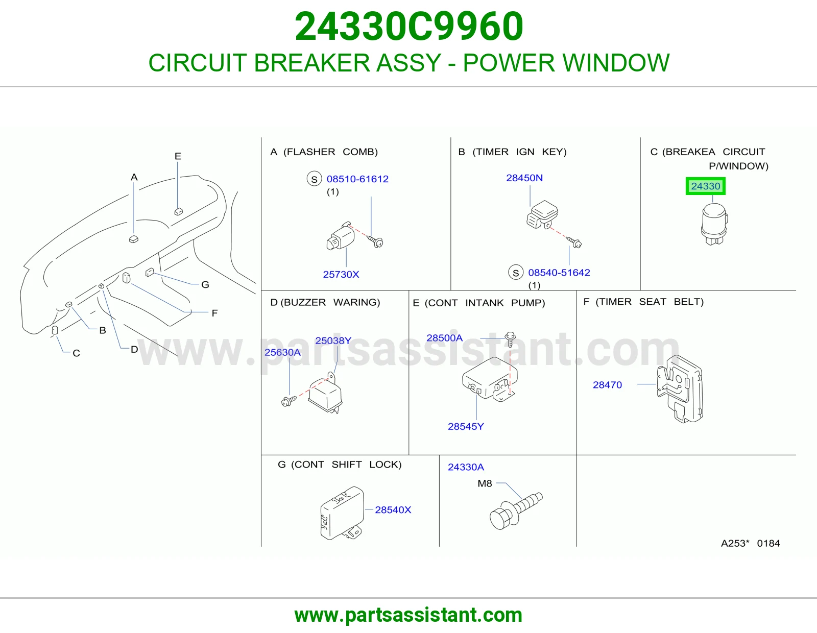 CIRCUIT BREAKER ASSY - POWER WINDOW