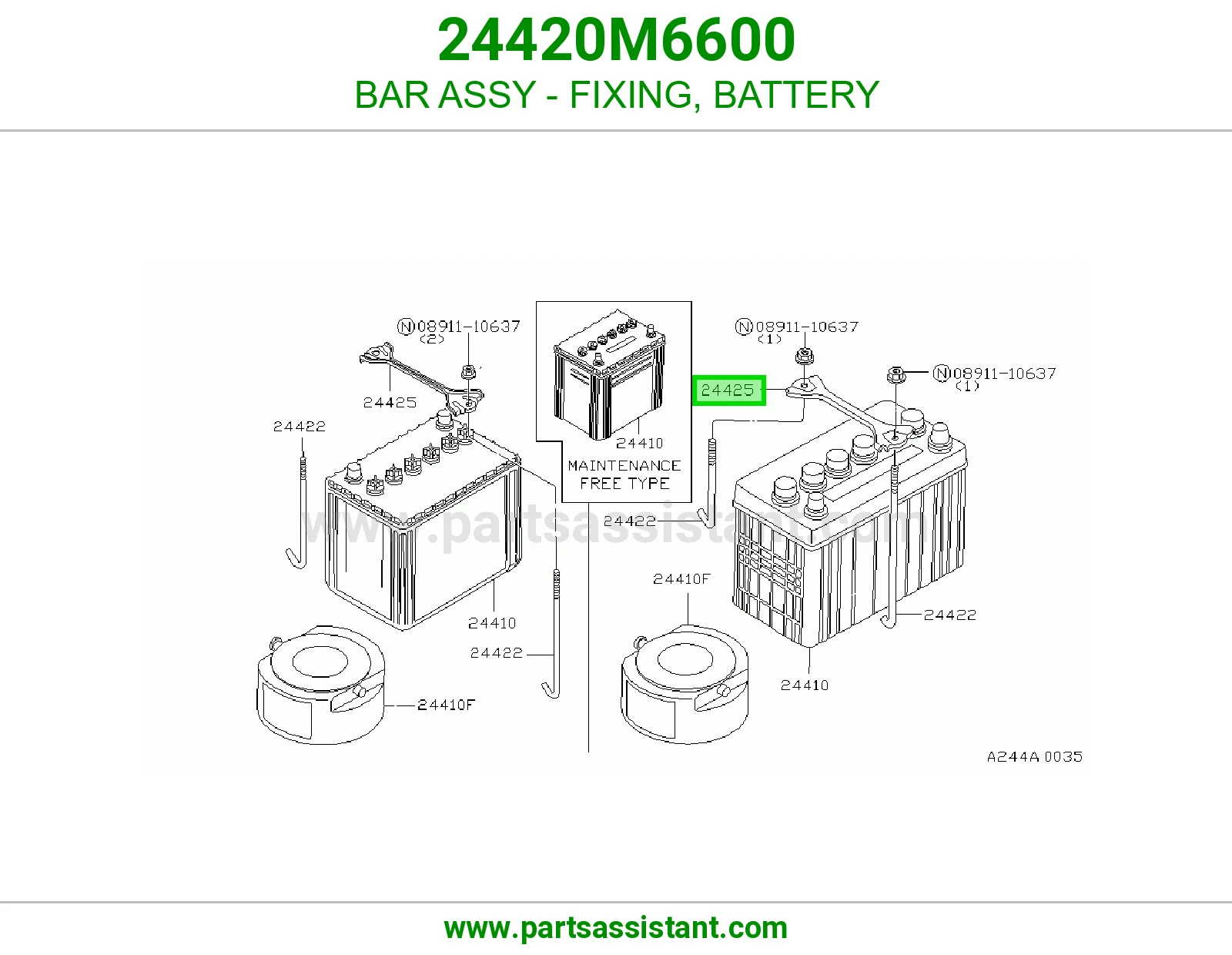 BAR ASSY - FIXING, BATTERY