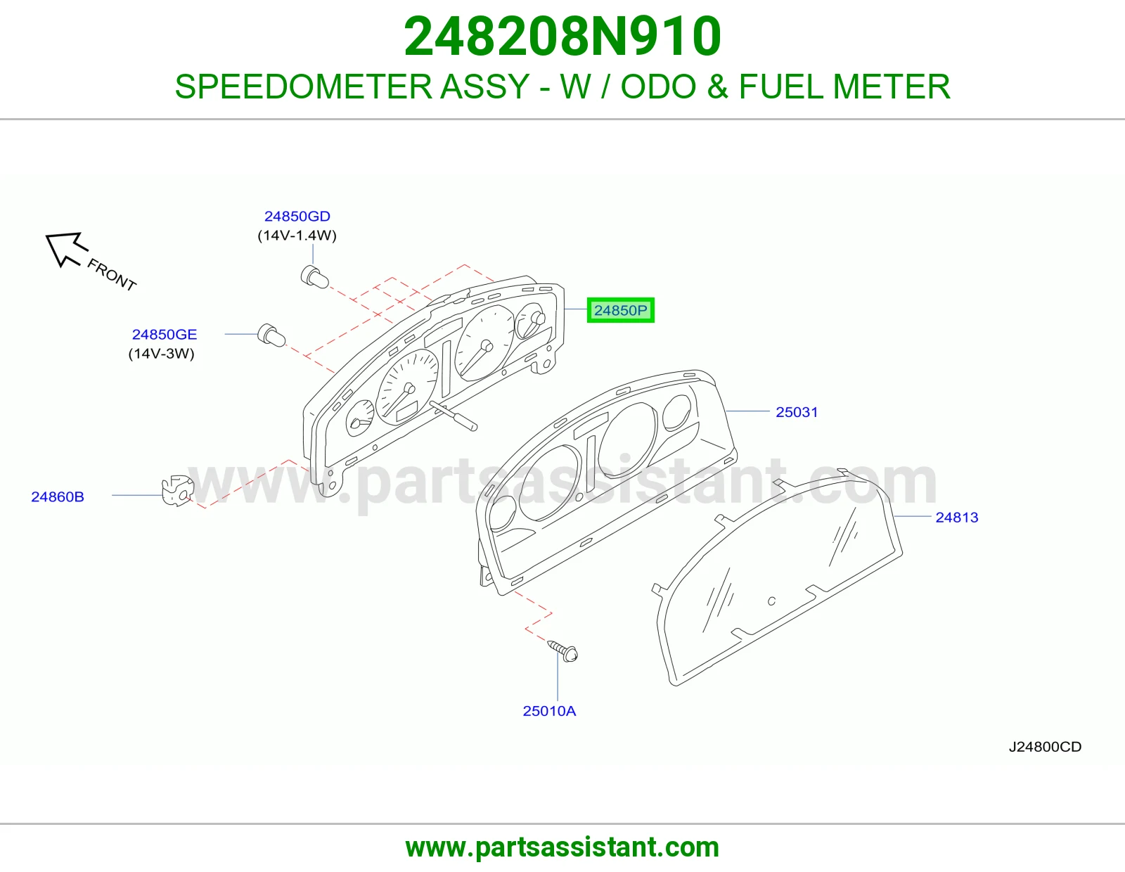 SPEEDOMETER ASSY - W / ODO & FUEL METER