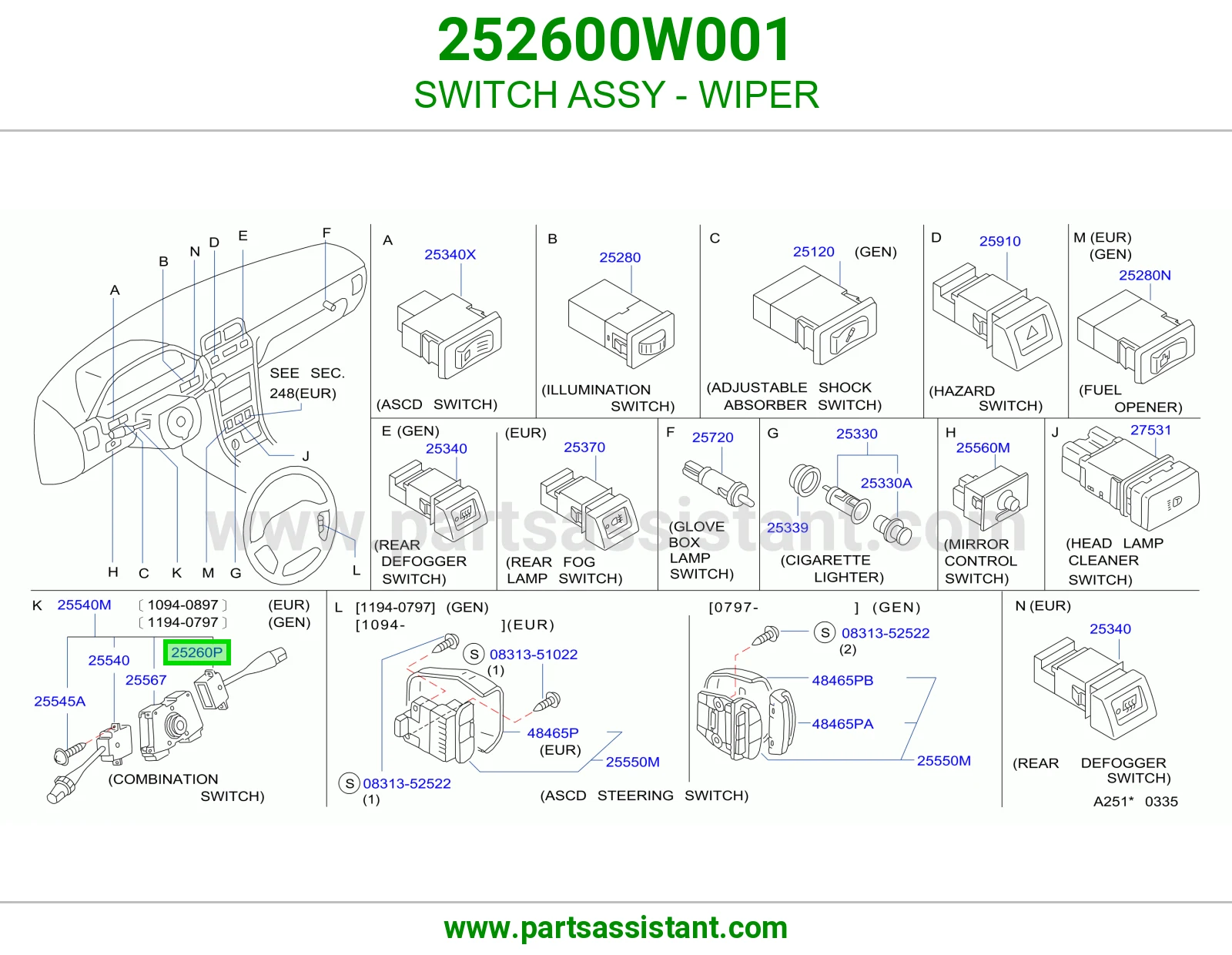 SWITCH ASSY - WIPER
