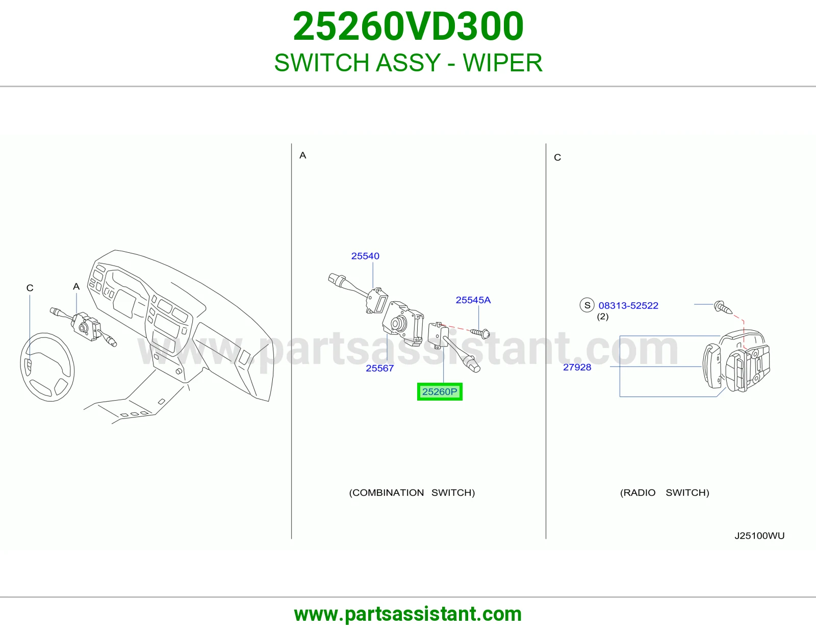 SWITCH ASSY - WIPER