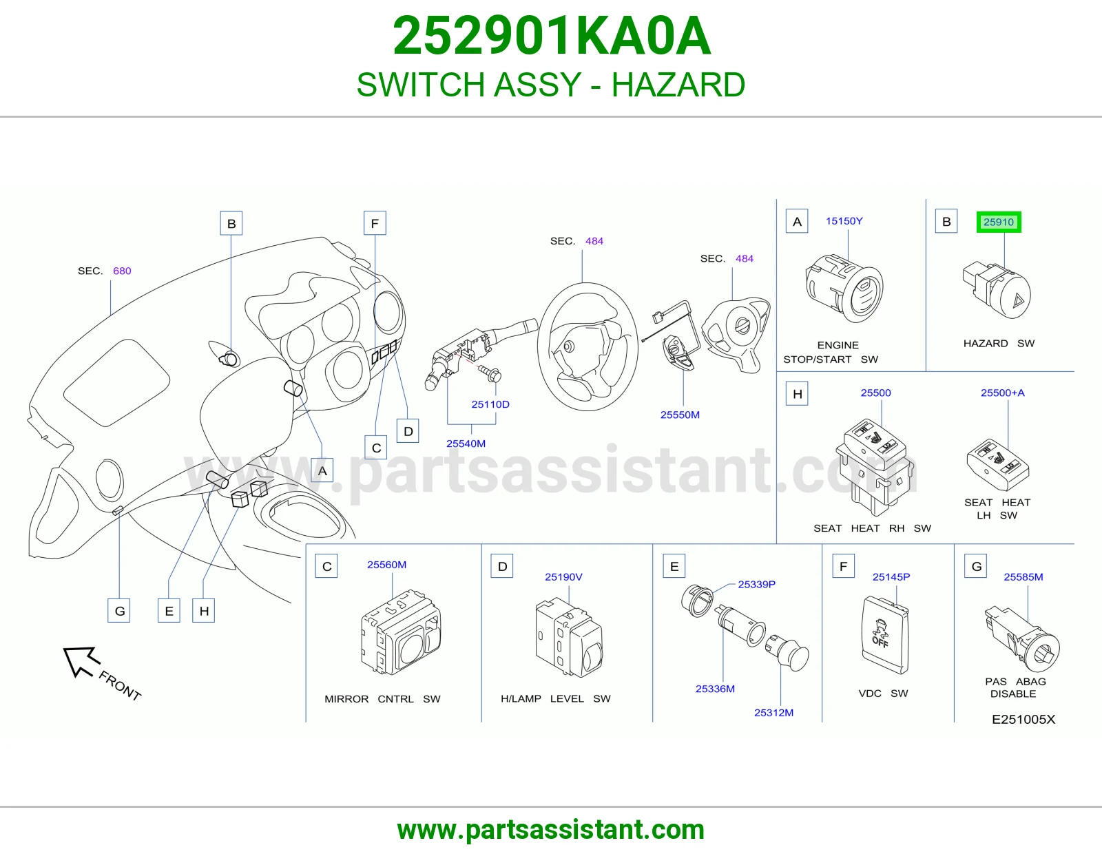 SWITCH ASSY - HAZARD