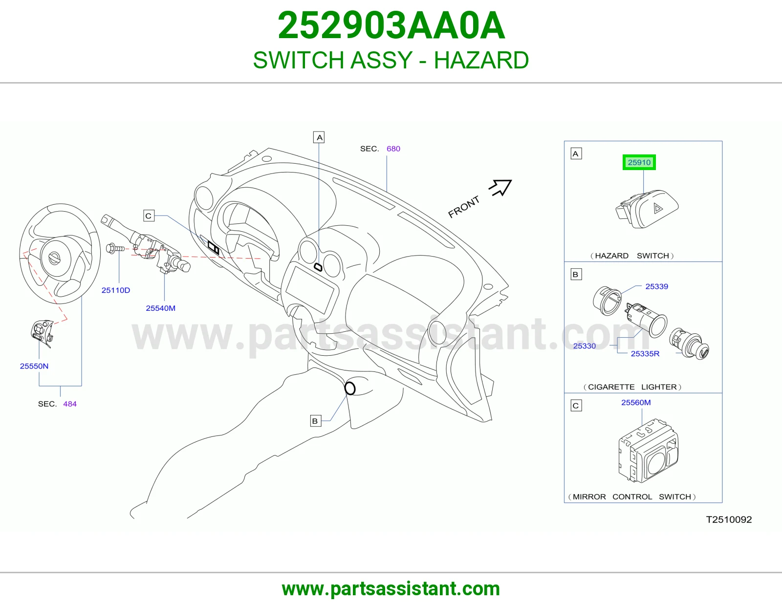 SWITCH ASSY - HAZARD