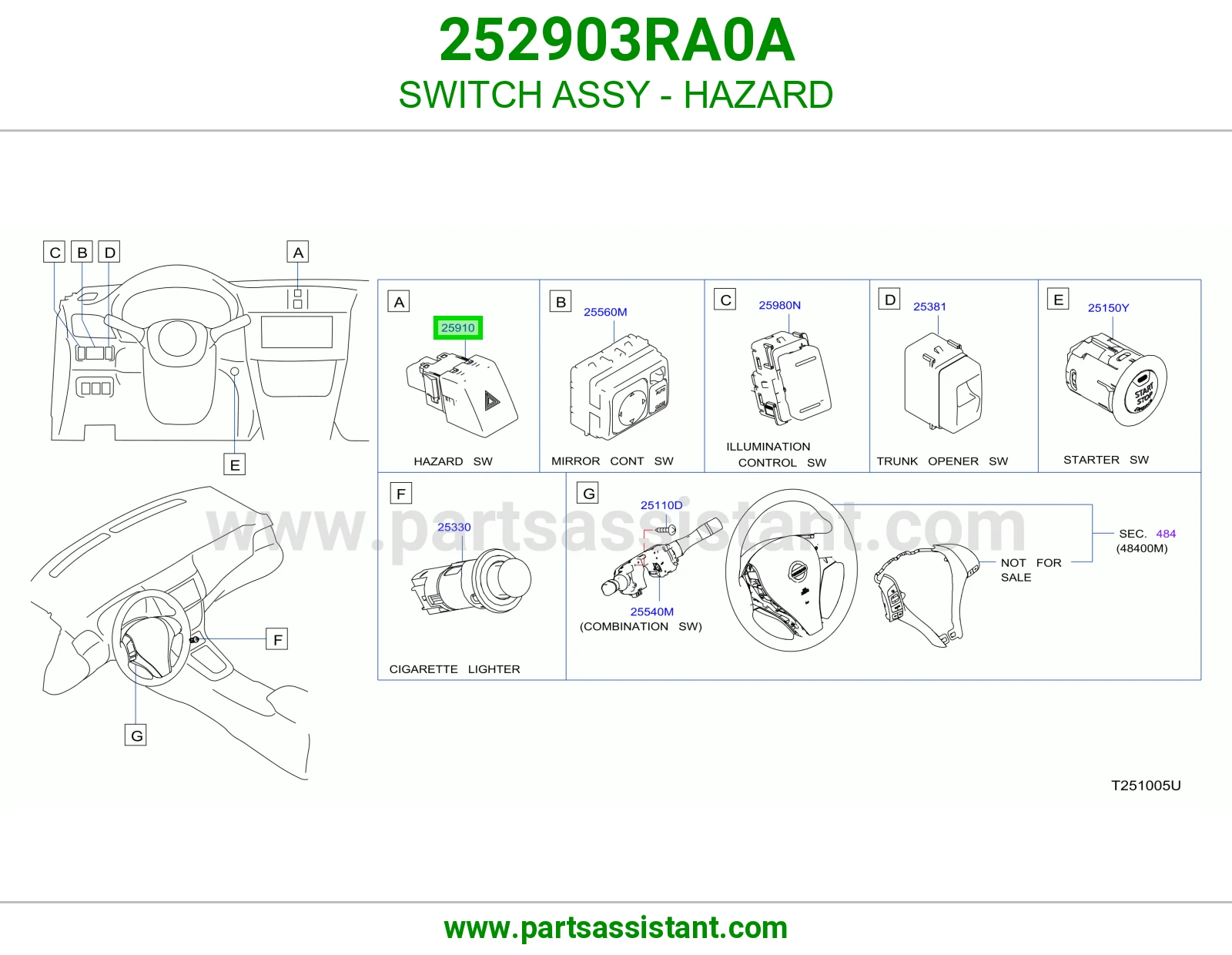 SWITCH ASSY - HAZARD