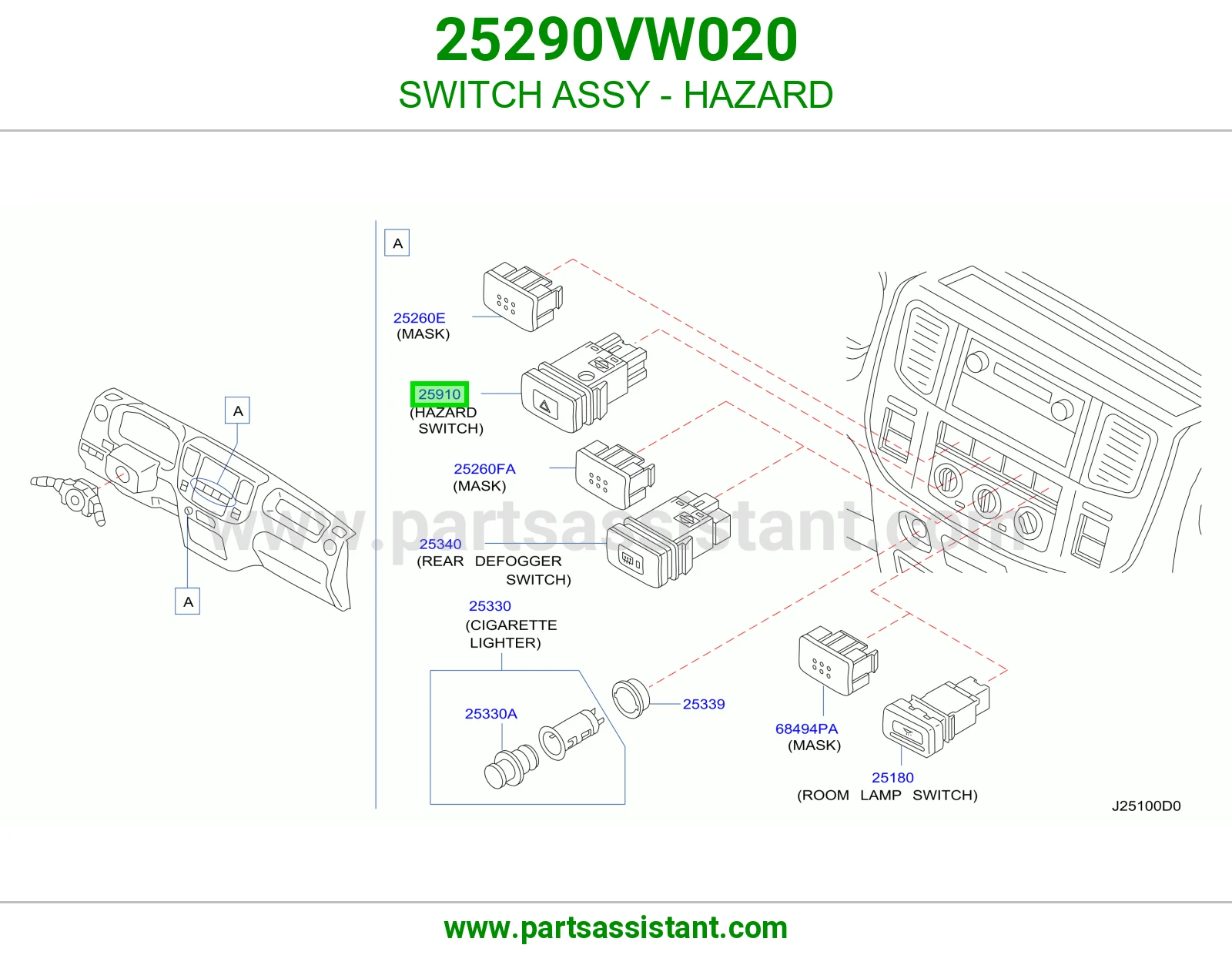 SWITCH ASSY - HAZARD