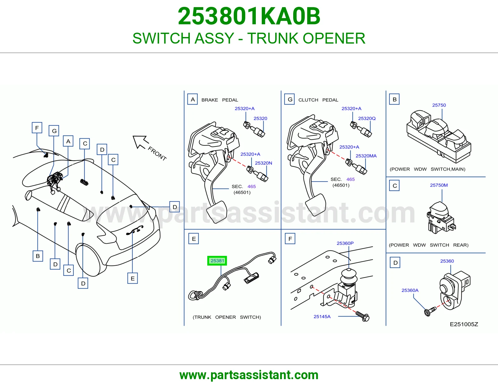 SWITCH ASSY - TRUNK OPENER
