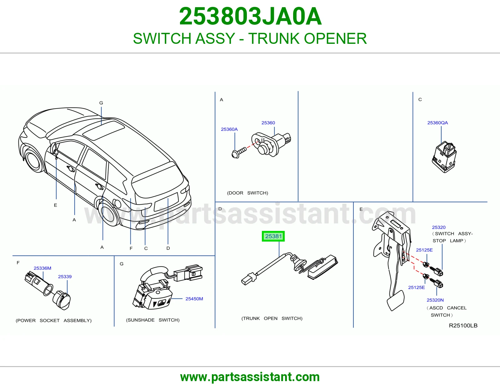 SWITCH ASSY - TRUNK OPENER