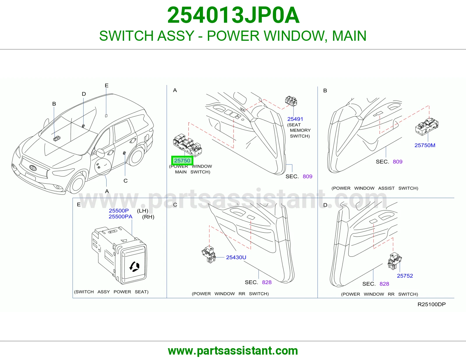 SWITCH ASSY - POWER WINDOW, MAIN