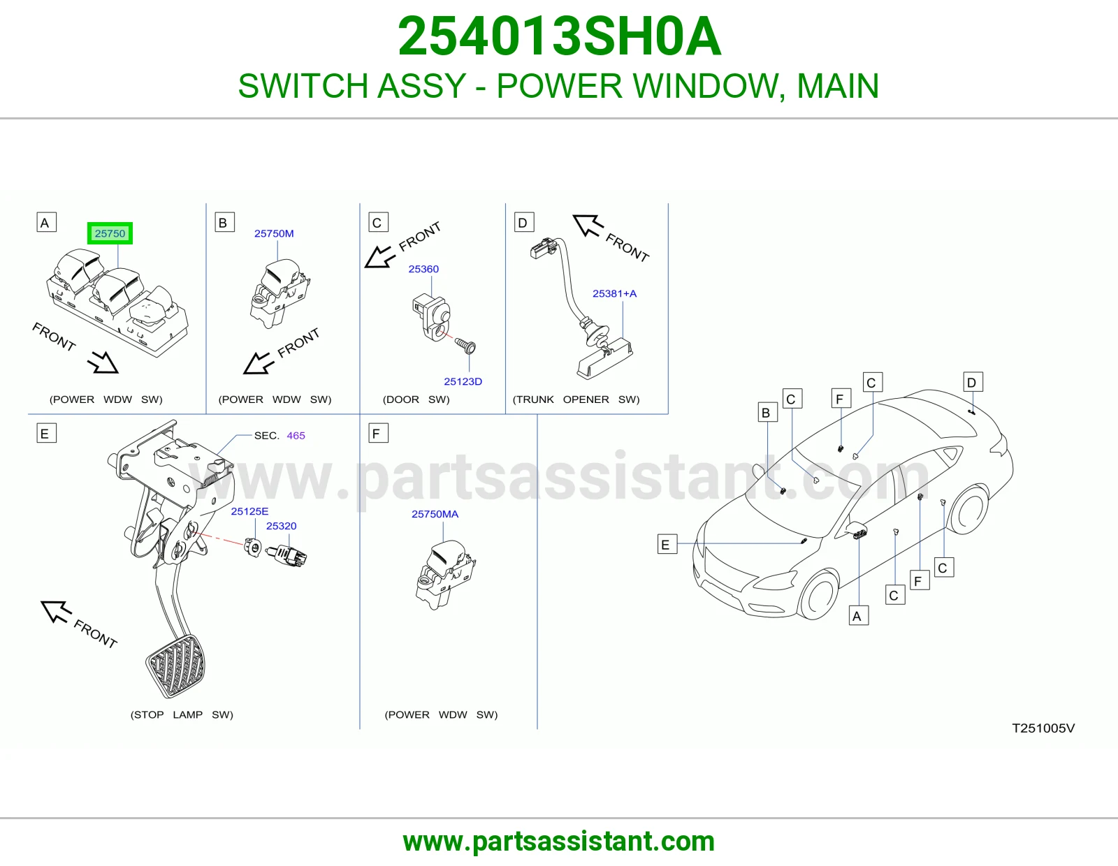 SWITCH ASSY - POWER WINDOW, MAIN