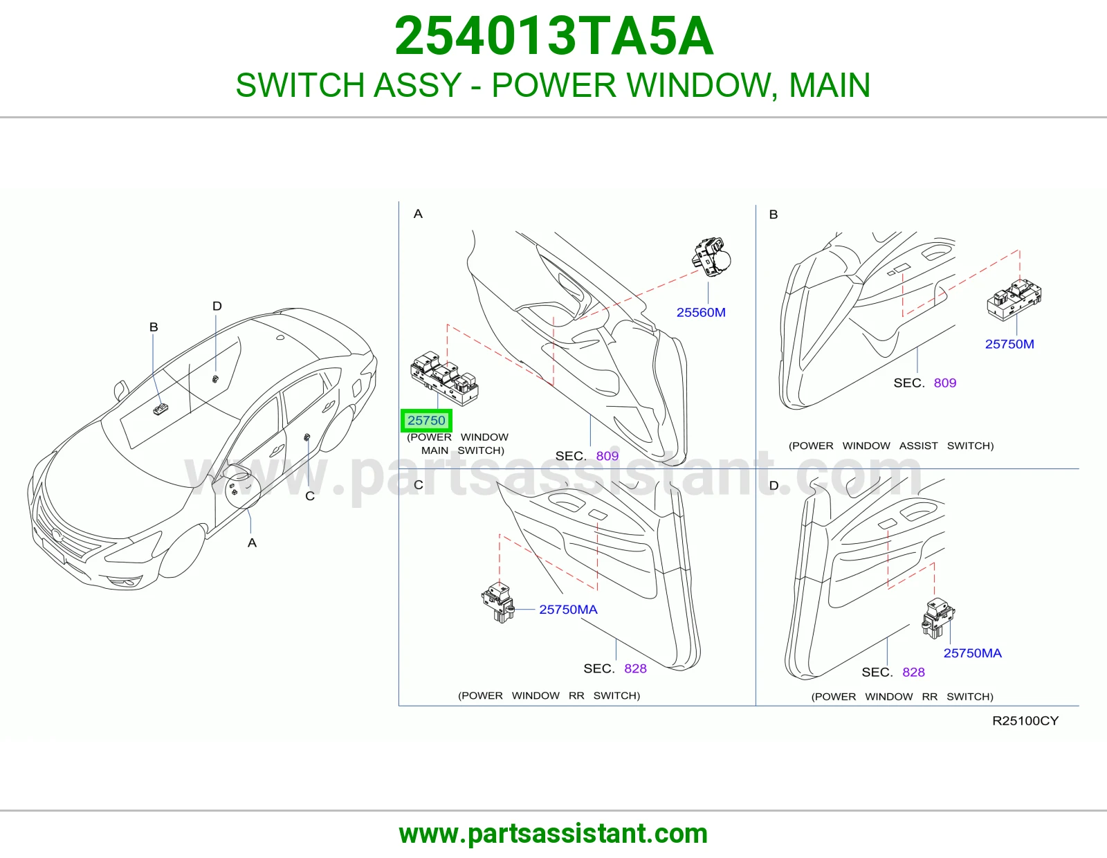 SWITCH ASSY - POWER WINDOW, MAIN