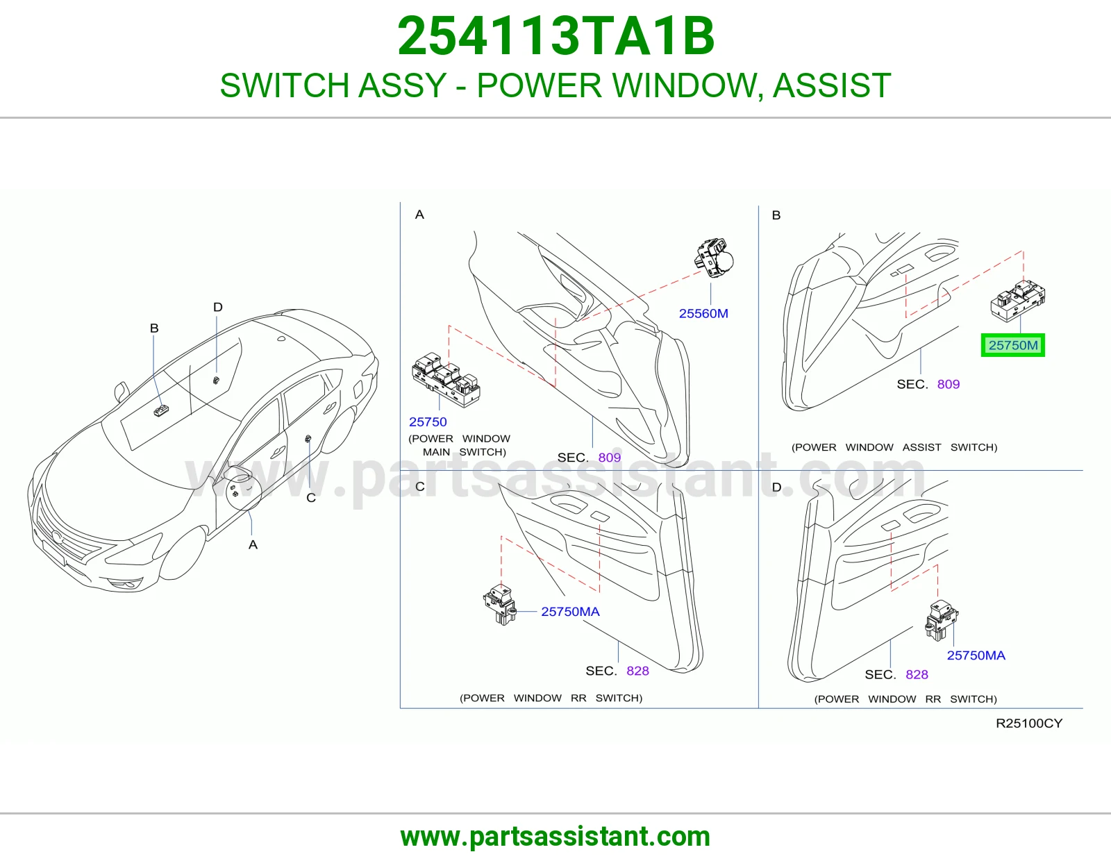SWITCH ASSY - POWER WINDOW, ASSIST